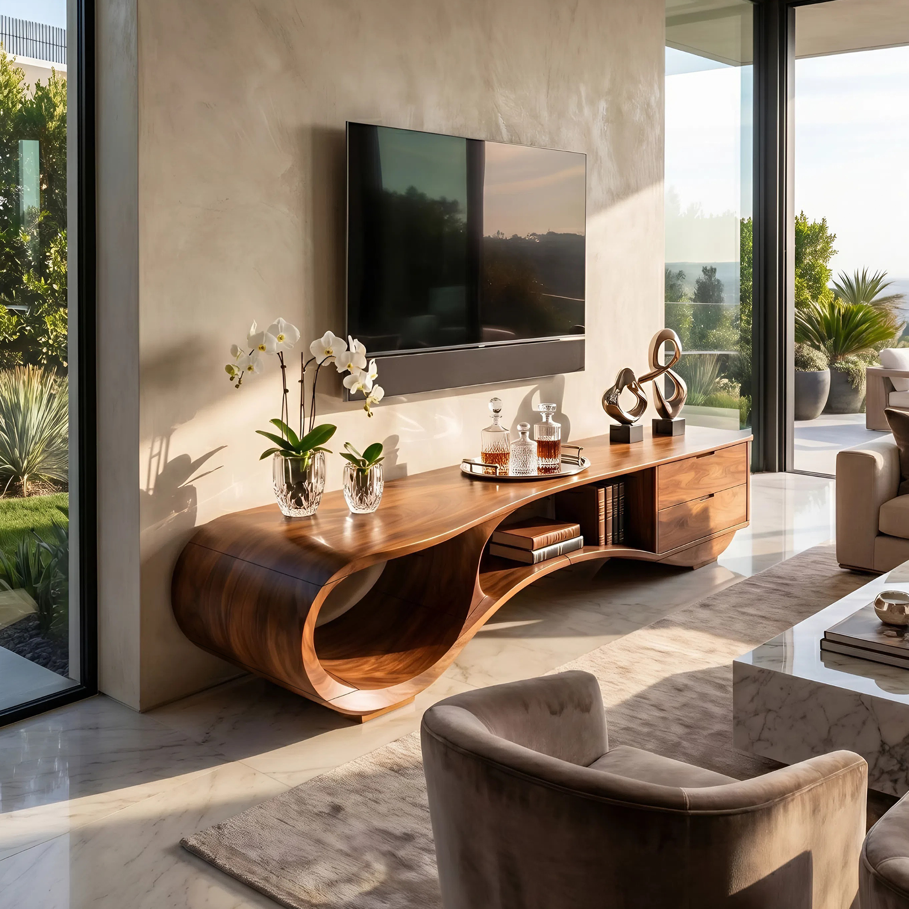 Mid Century Streamline TV Cabinet For Lounge Interior SILDTTNTVC129