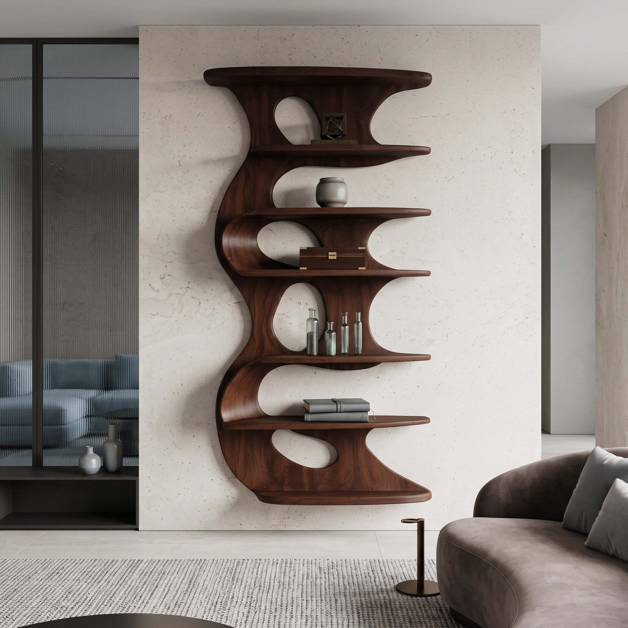Modern Wall Mounted Bookshelf For Living Room SITHHNFL020