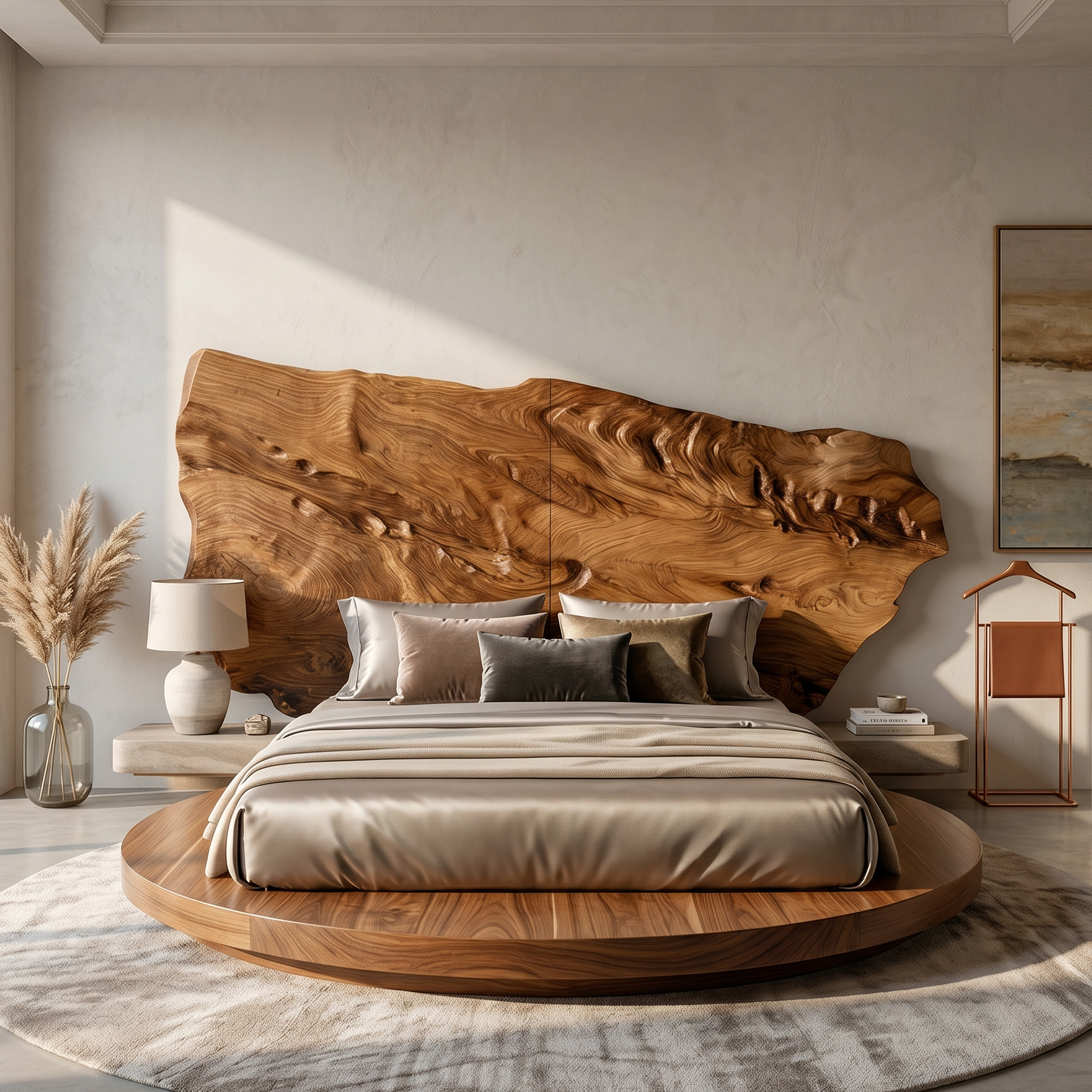 Live Edge Wood Headboard For Sculptural Luxury Bedroom SILDTTRHB024