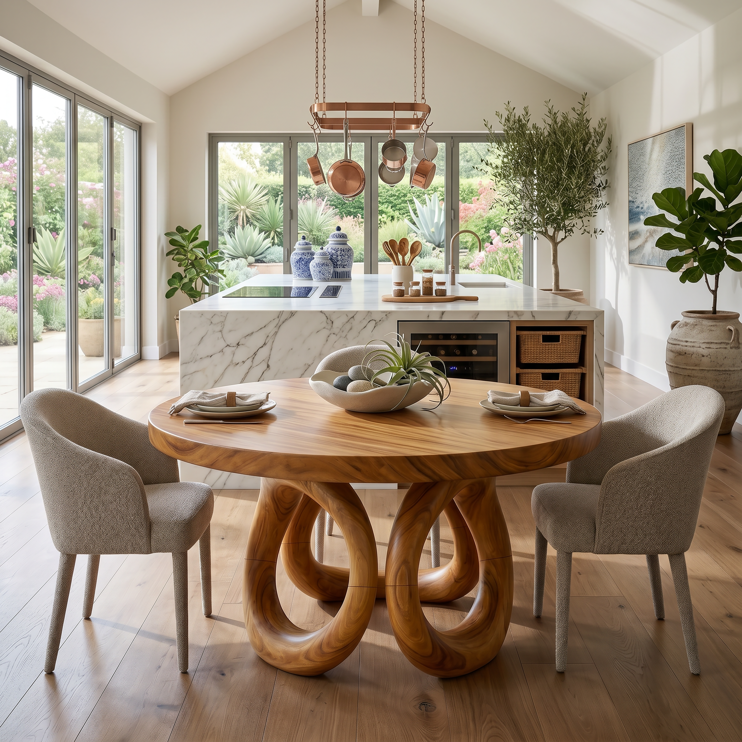 Modern Round Dining Set For Garden Kitchen SILDTTRDN055