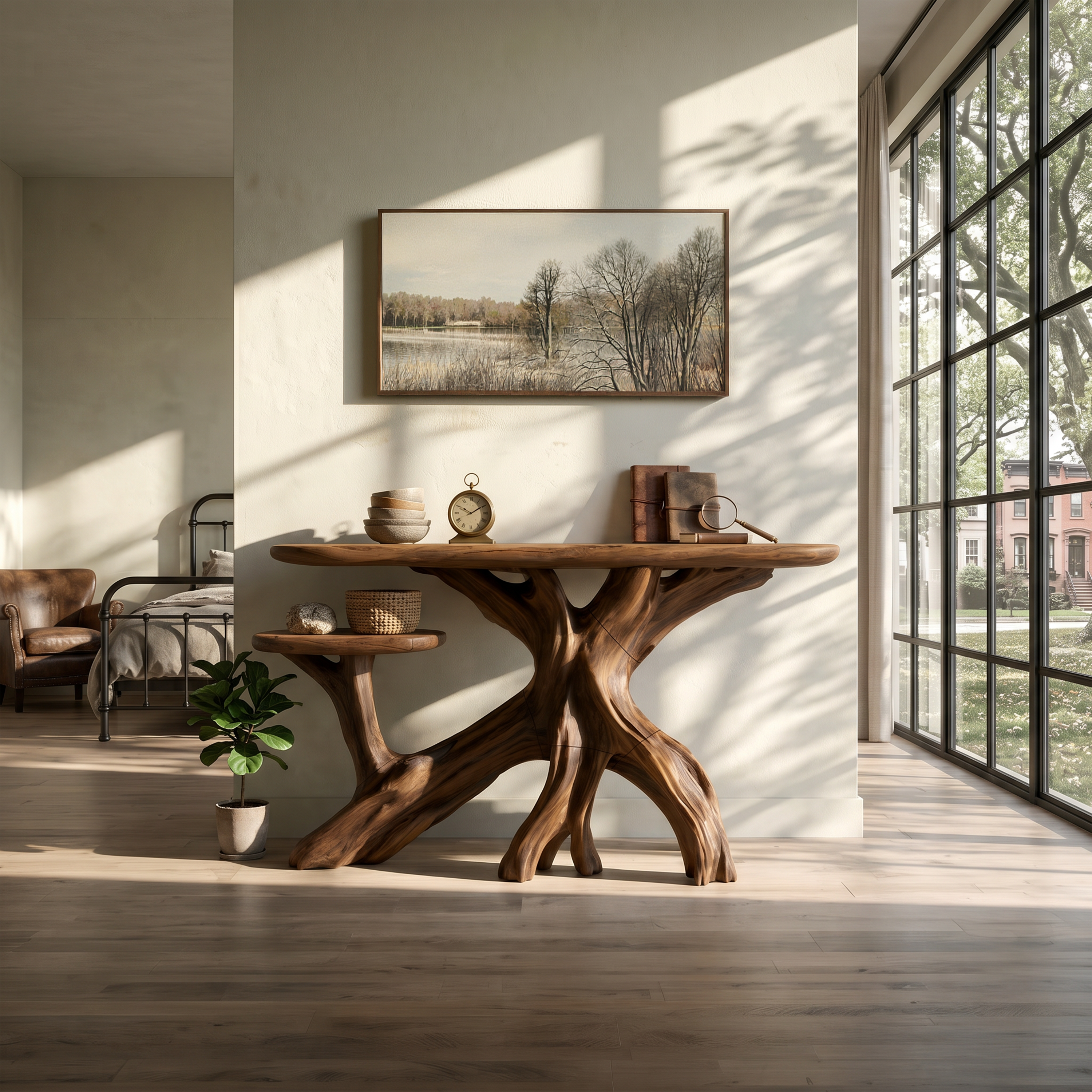 Japandi Zen Wood Console Table For Bedroom Interior SILDTTRCS069