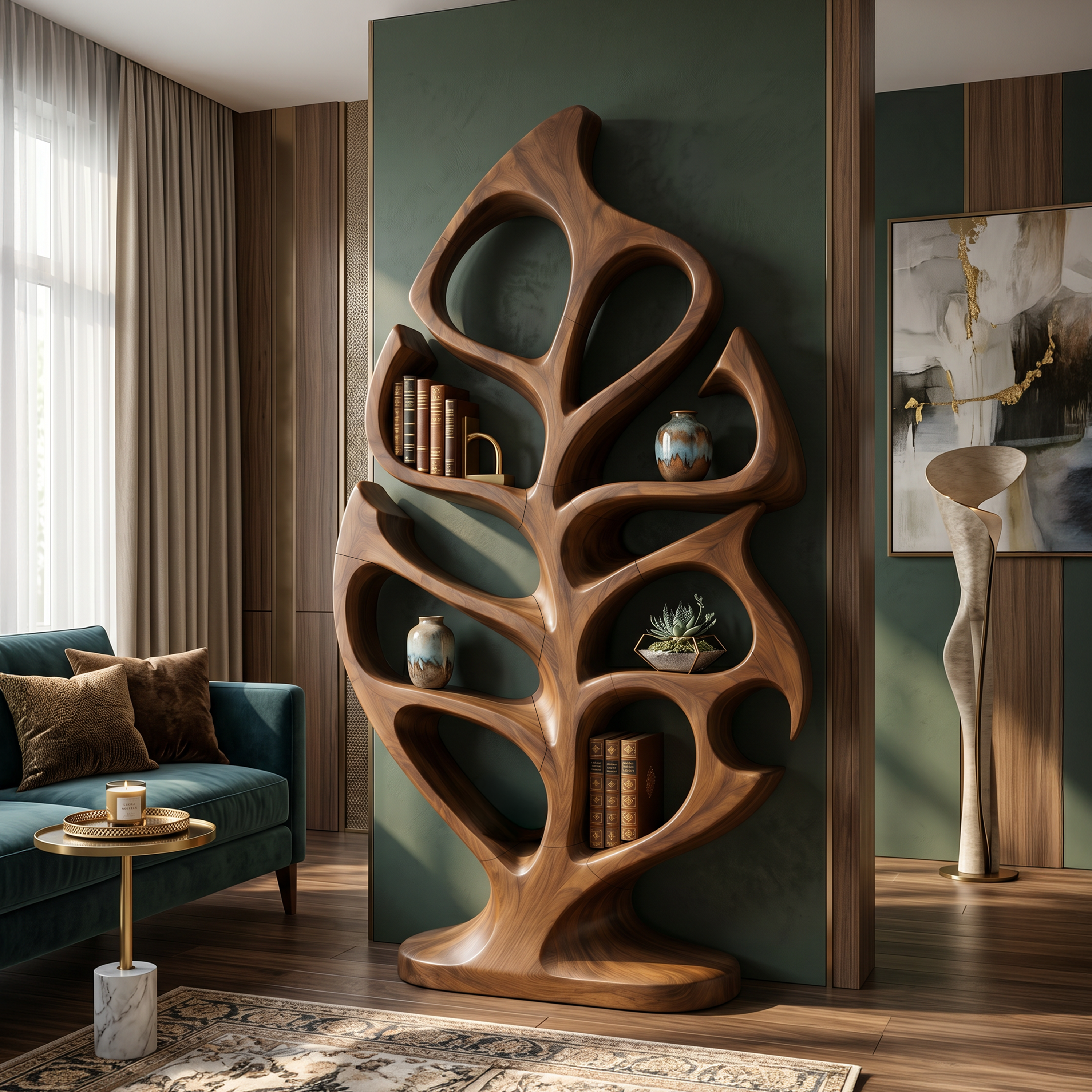 Organic Storage Bookshelf For Comfortable Reading Space SILDTTNBS046