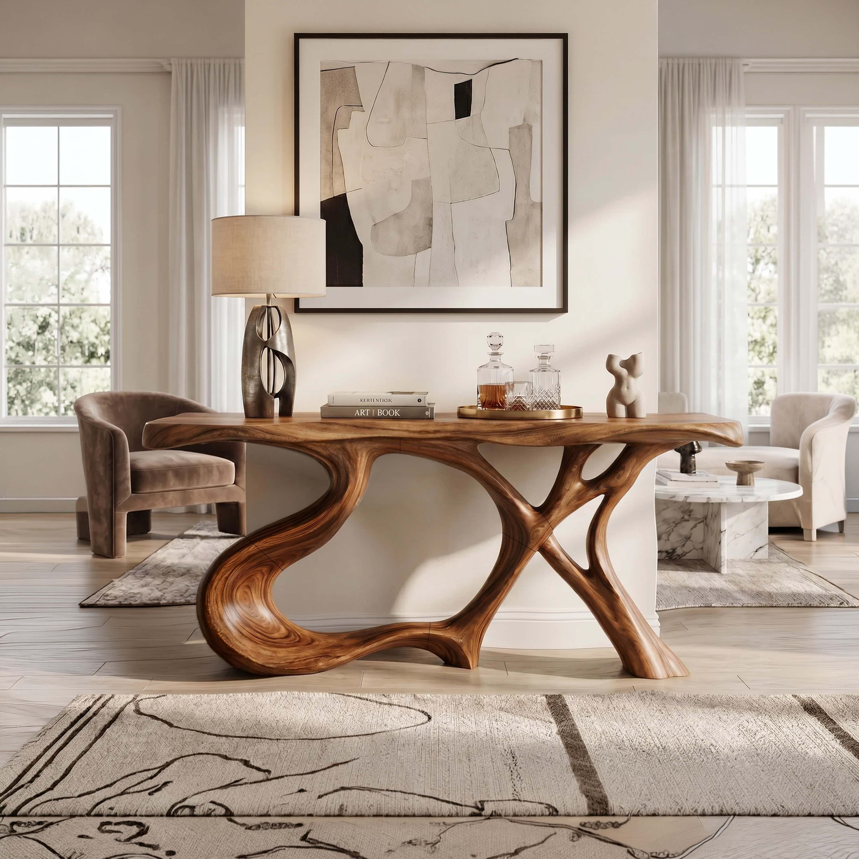 Organic Root Base Console Table Luxury Living Room SILDTTRCS104
