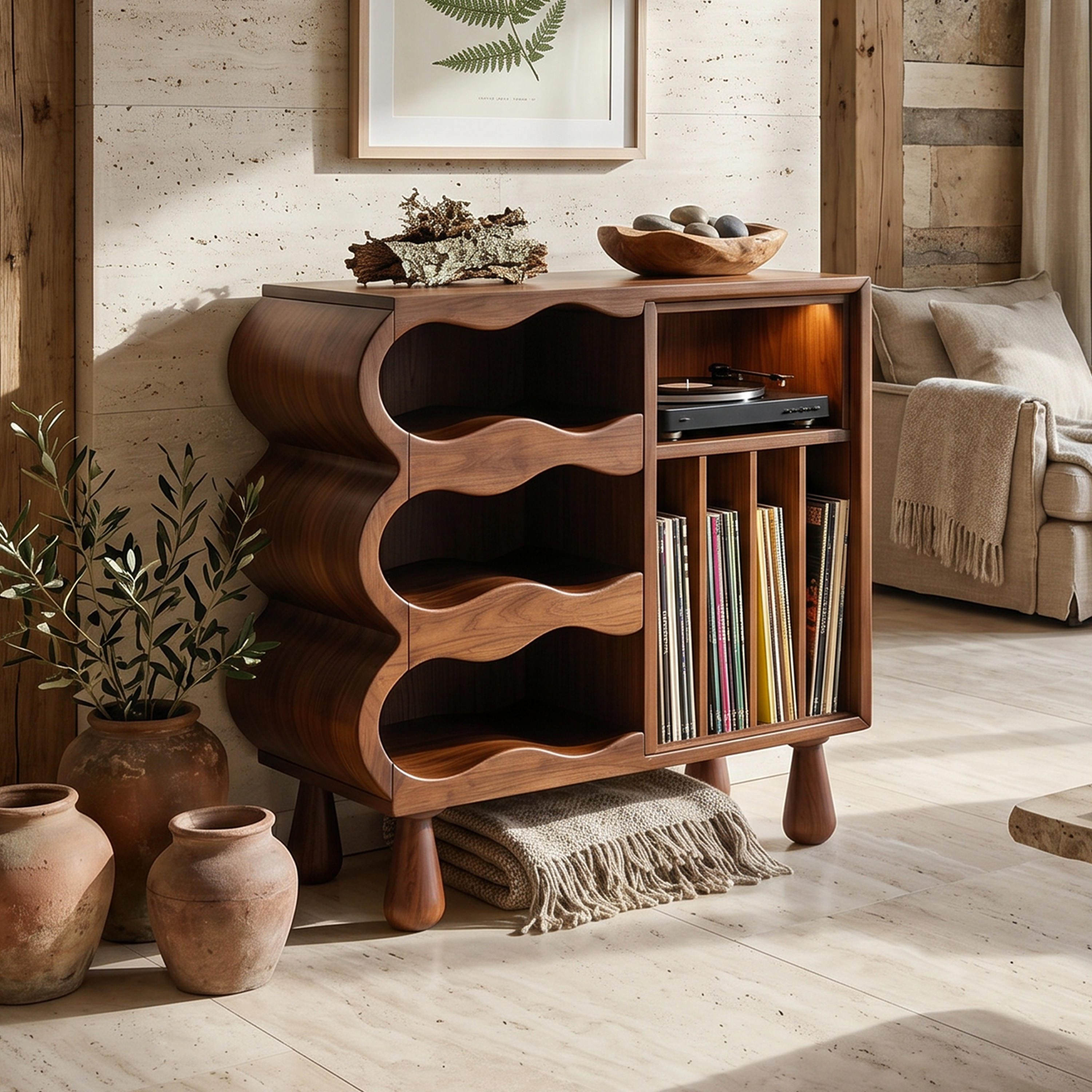 Scandinavian Record Player Stand For Vinyl Listening Space SILDTTNRPT038