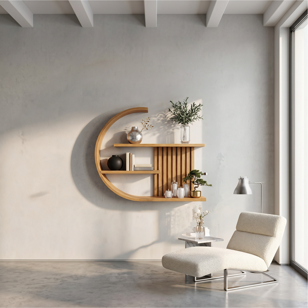 Circle Frame Shelfスペースエイジ モダン Japandi Wall Decor Shelf Living Room And Lounge SINLSAFL233