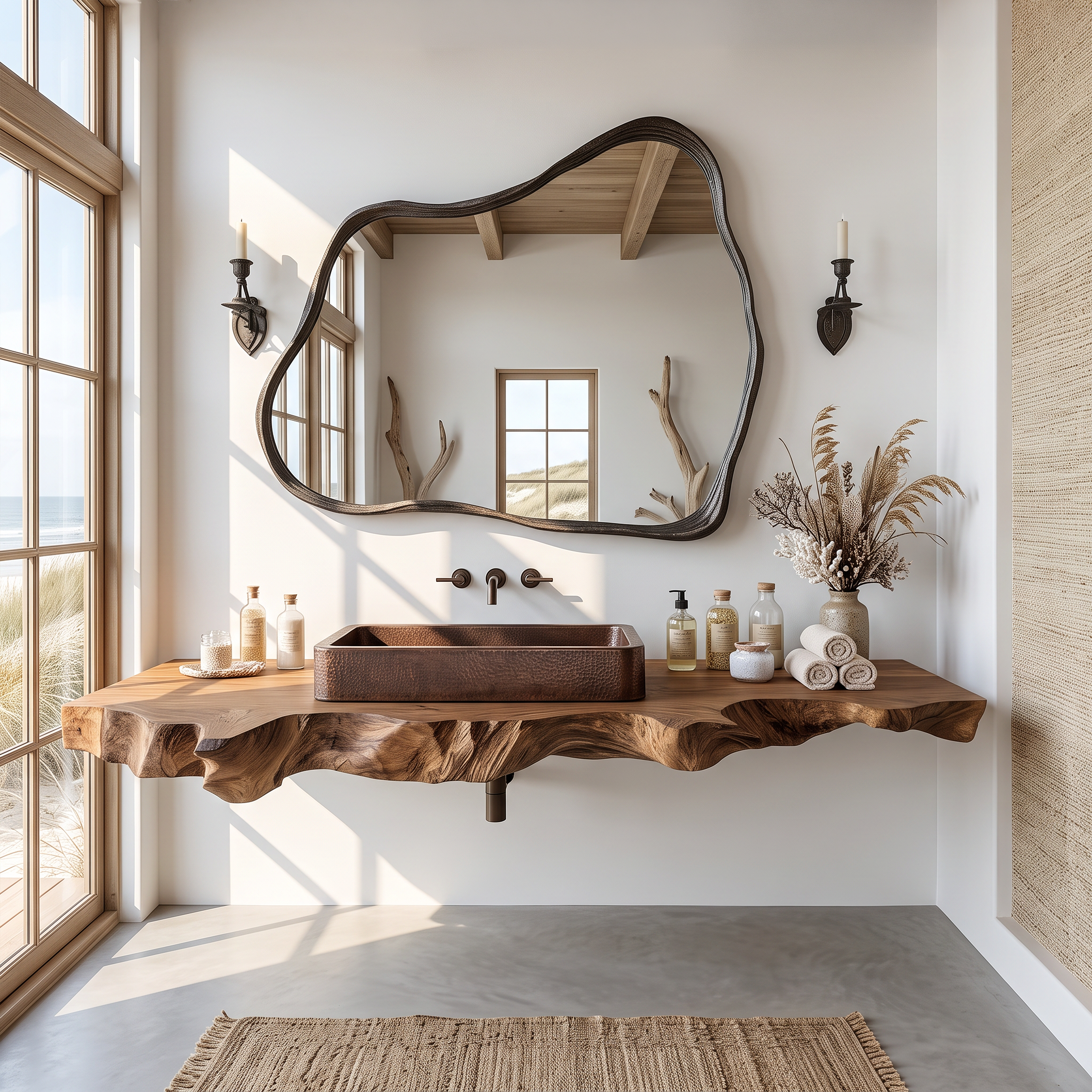Mid Century Vanity In Solid Wood For Bathroom Decor SILDTTRBAS021