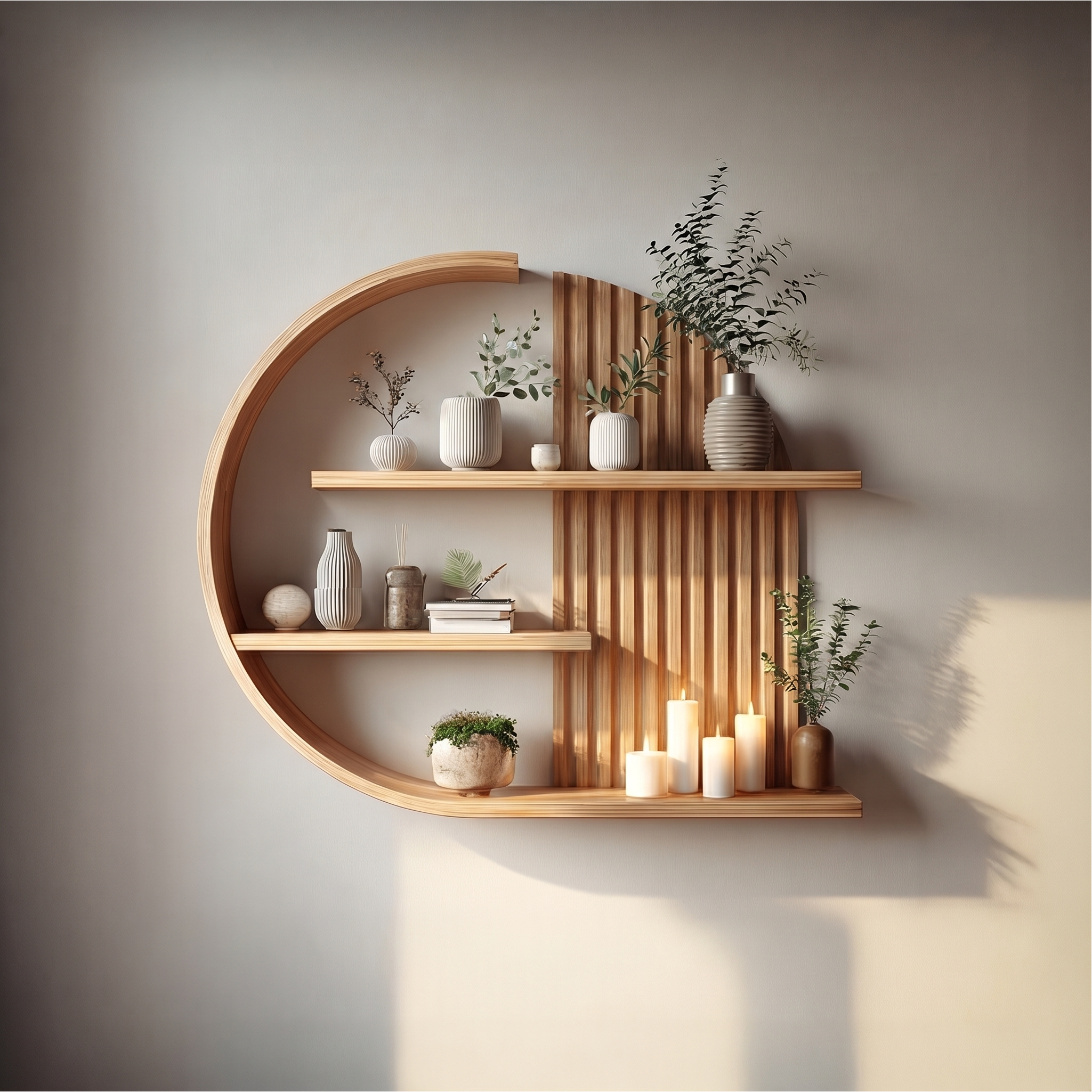 Japandi Minimal Wall Shelf Living Room And Calm Space SINLSAFL231