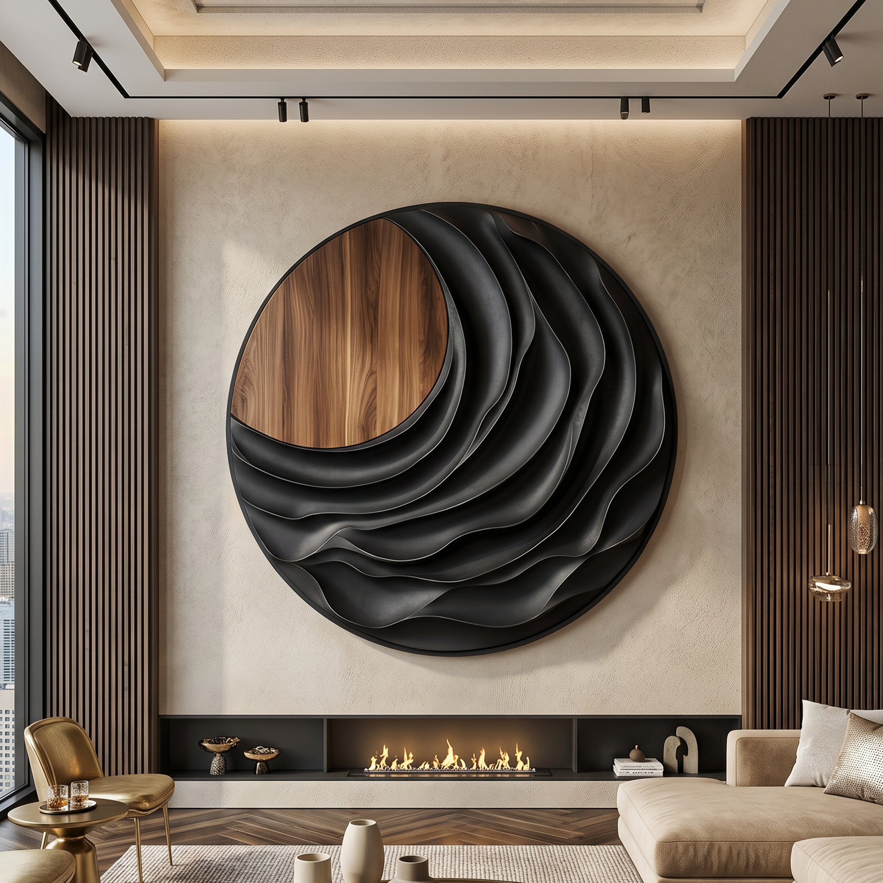 Modern Sculptural Wall Art For Mountain Retreat Interior SILDTTNWA119