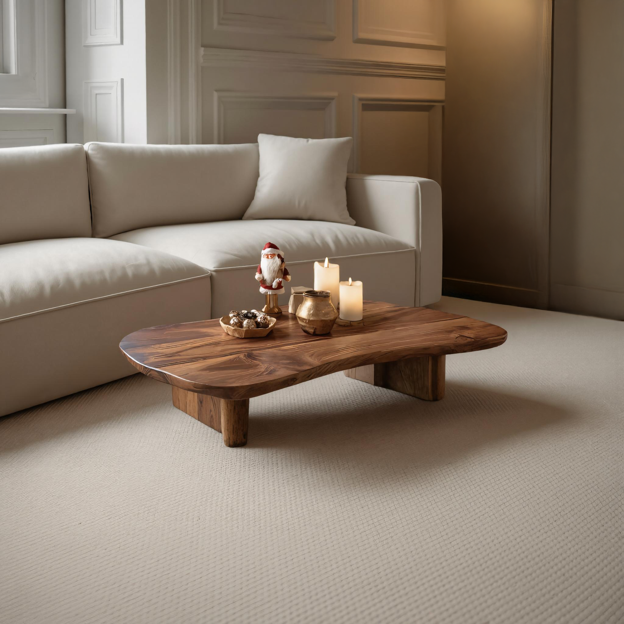 Farmhouse Solid Wood Coffee Table For Christmas Entryway Decor SILDTTRCCF001