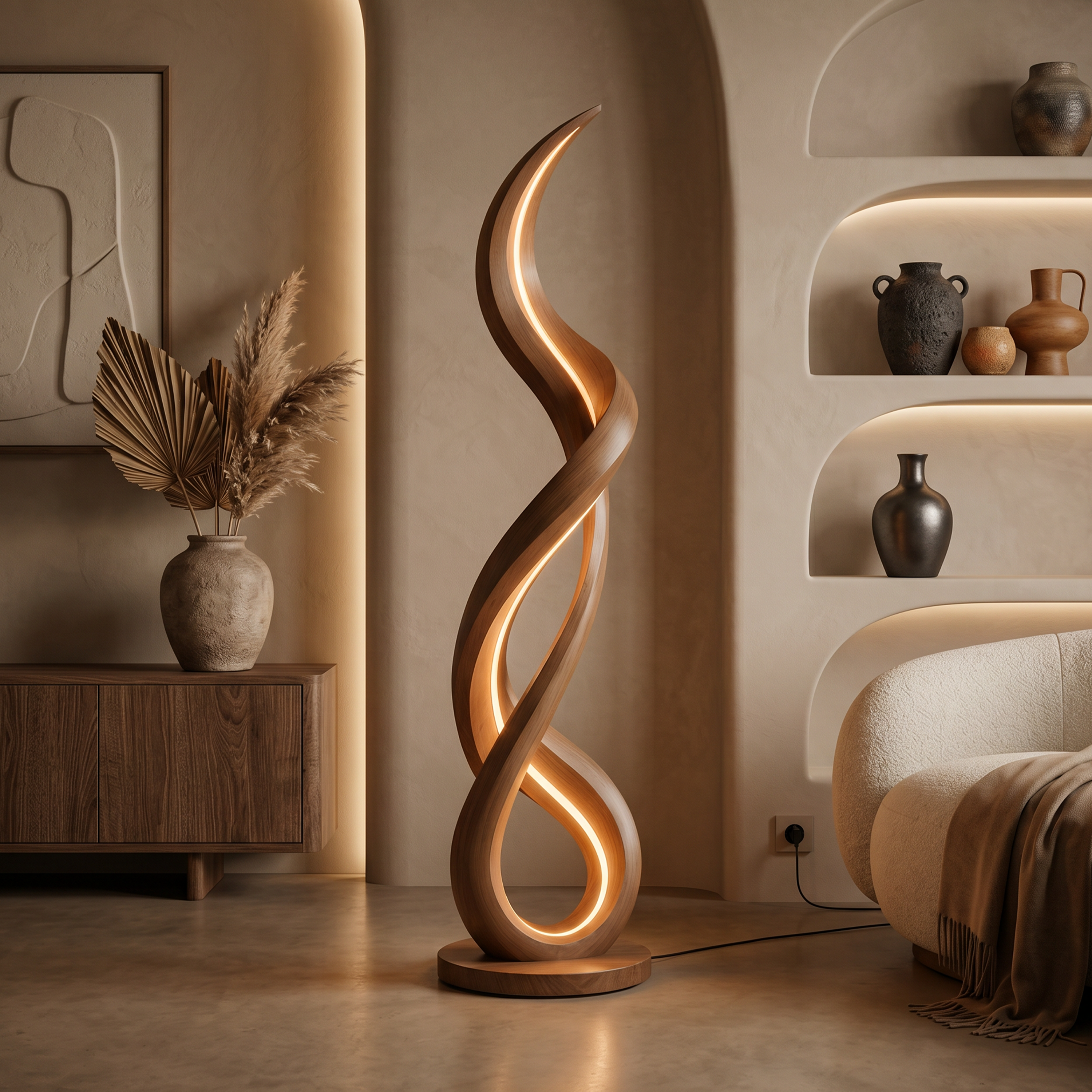 Organic Gentle Wave Floor Lamp For Modern Interior SILDTTNLAM032