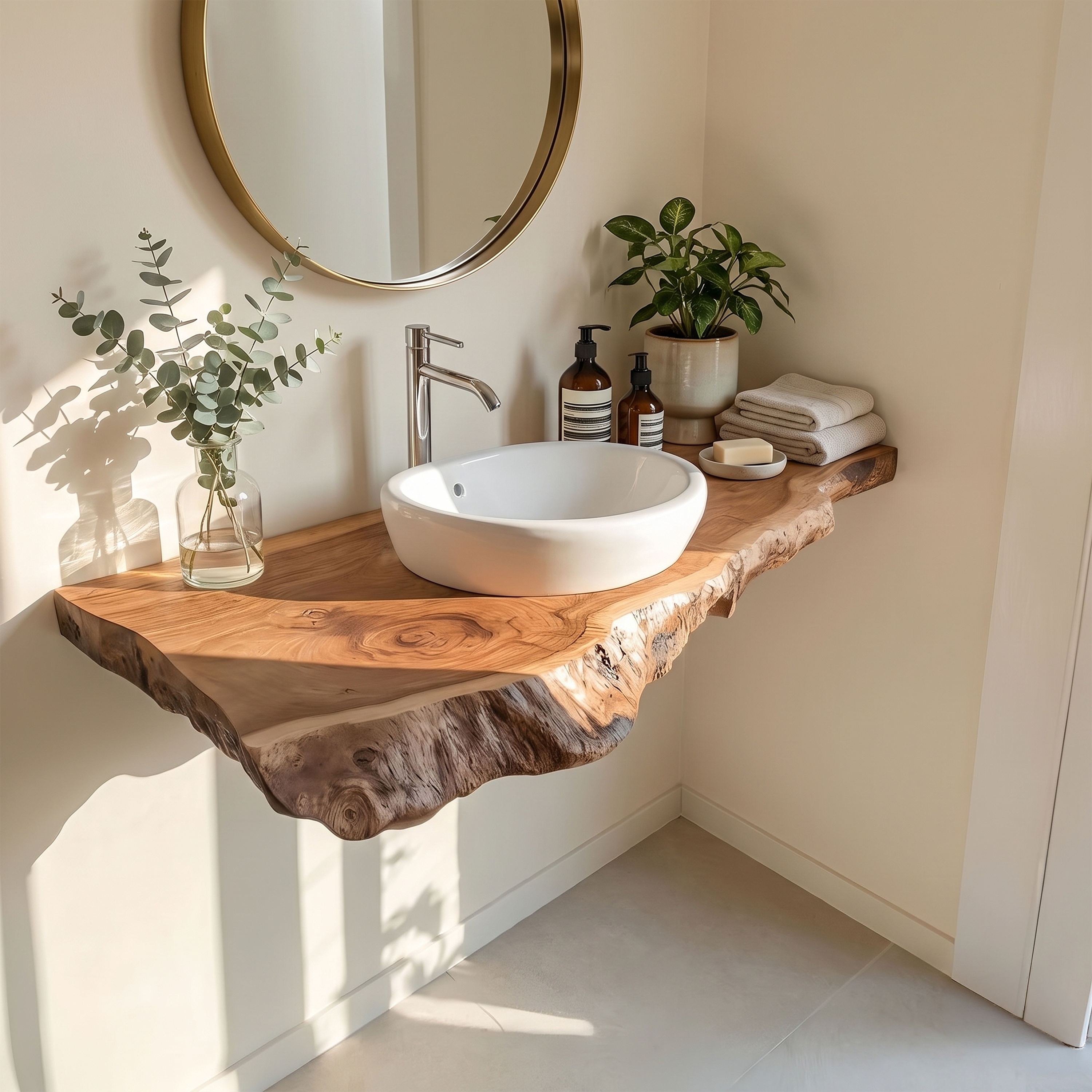 Farmhouse Bathroom Vanity In Solid Wood With Shelf SILDTTRBAS032