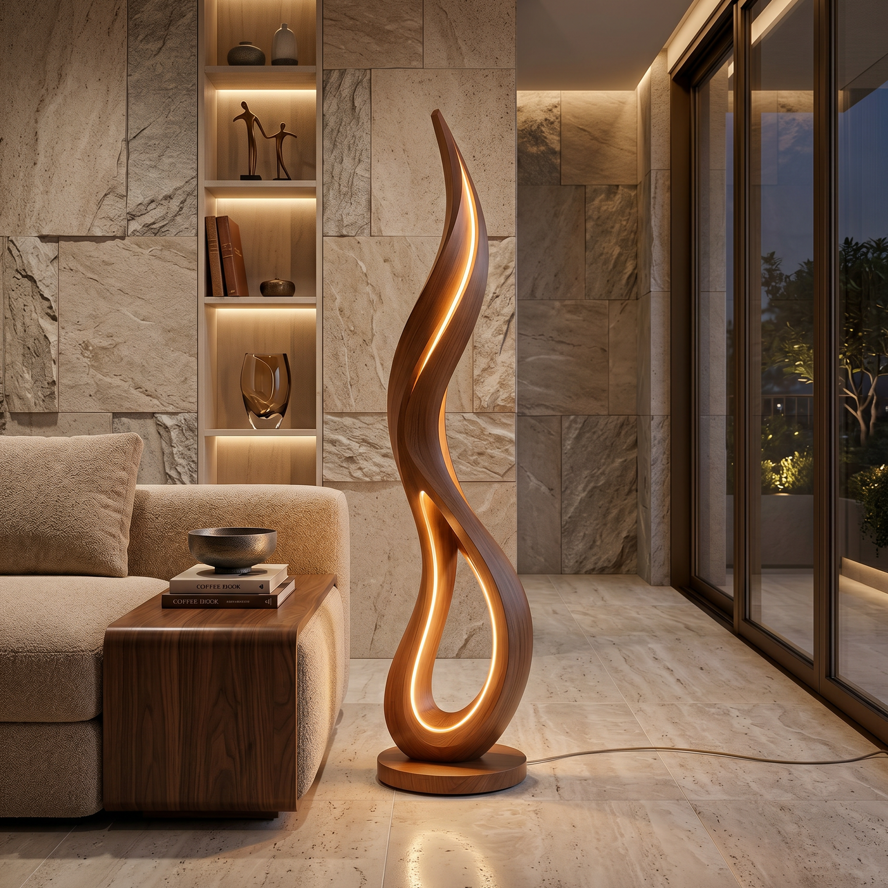 Contemporary Dancing Flame Floor Lamp For Living Room SILDTTNLAM033