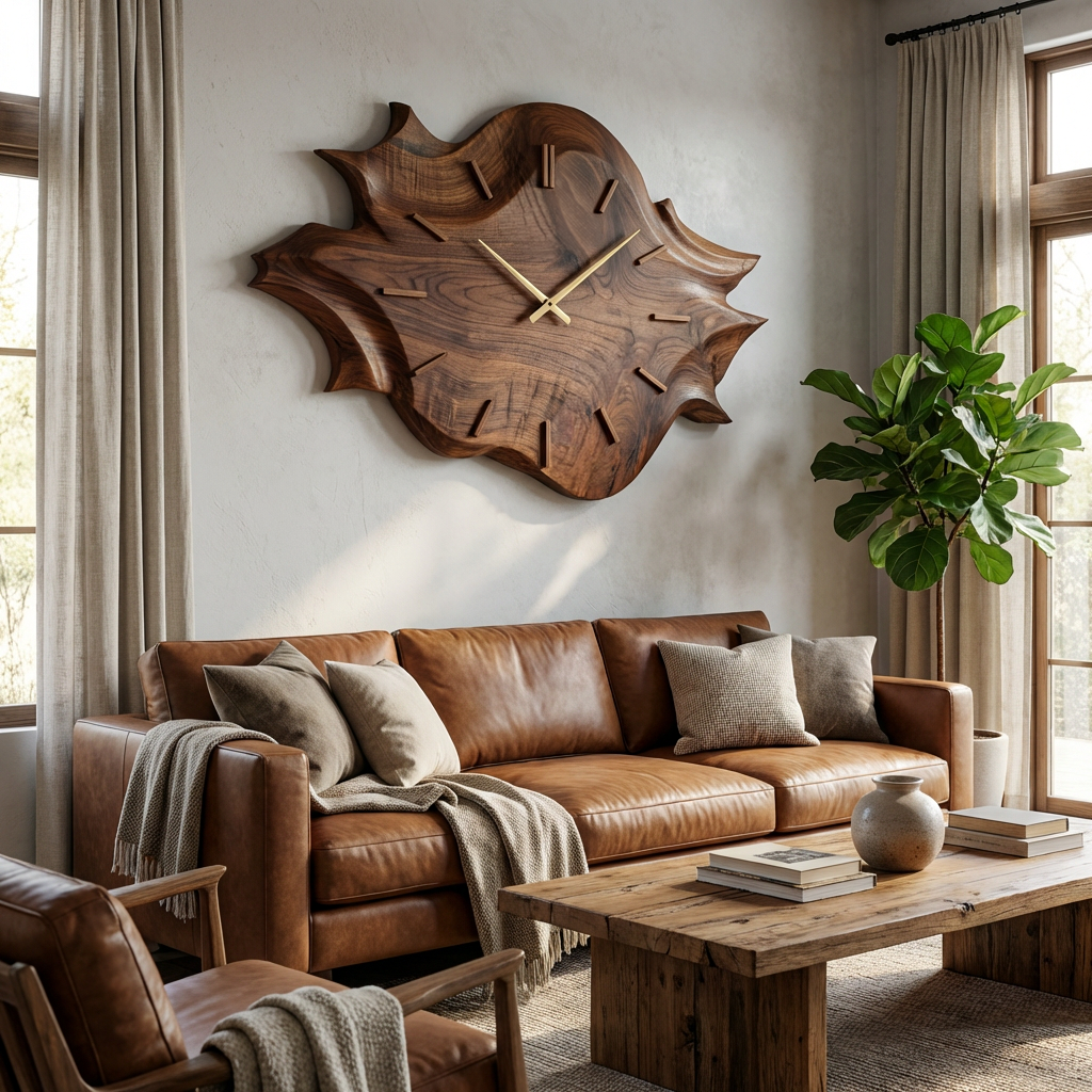 Artistic Wooden Wall Clock For Modern Apartment Living Room RTTHTTWAC023