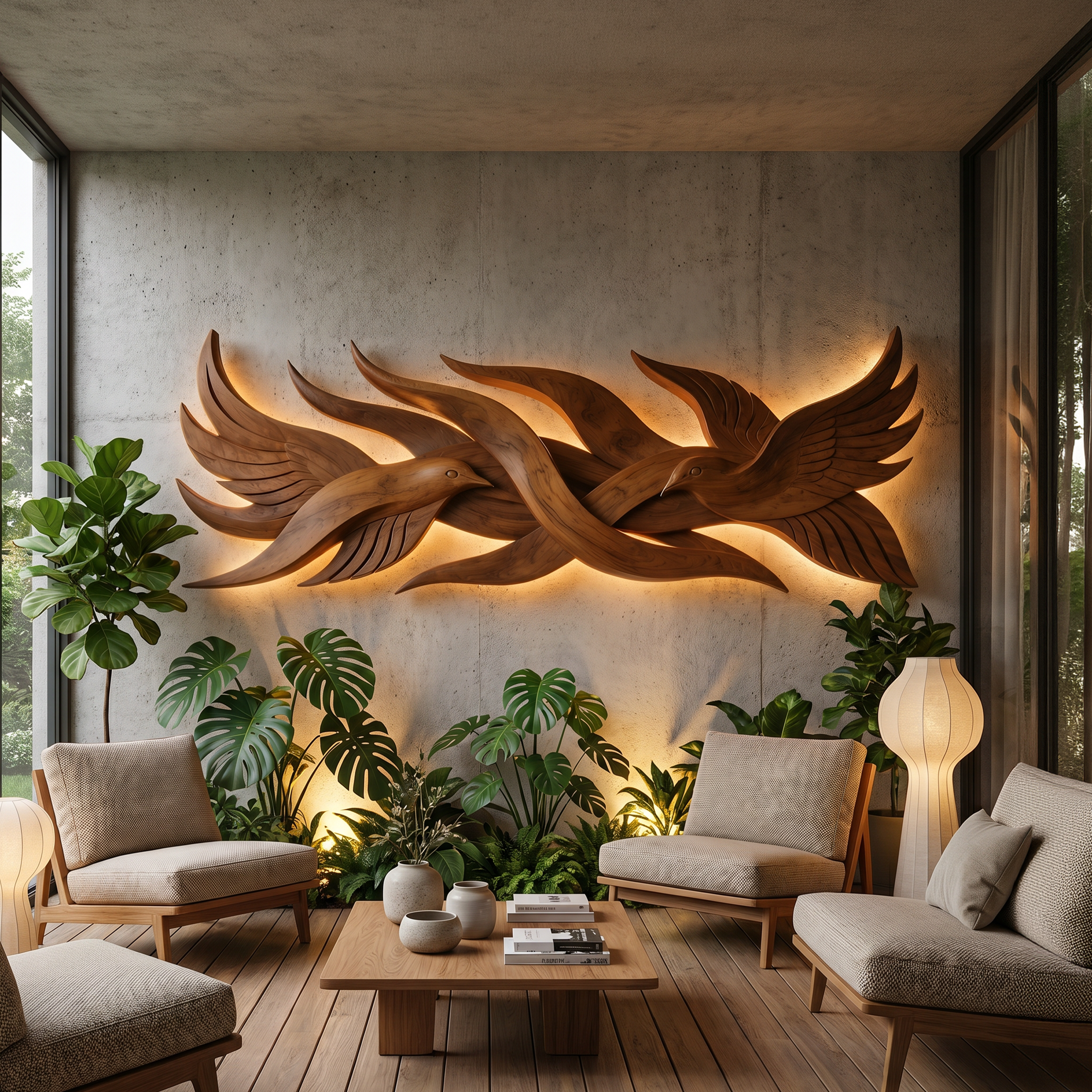 Contemporary Organic Wall Decor For Stair Landing Space SILDTTNWA116