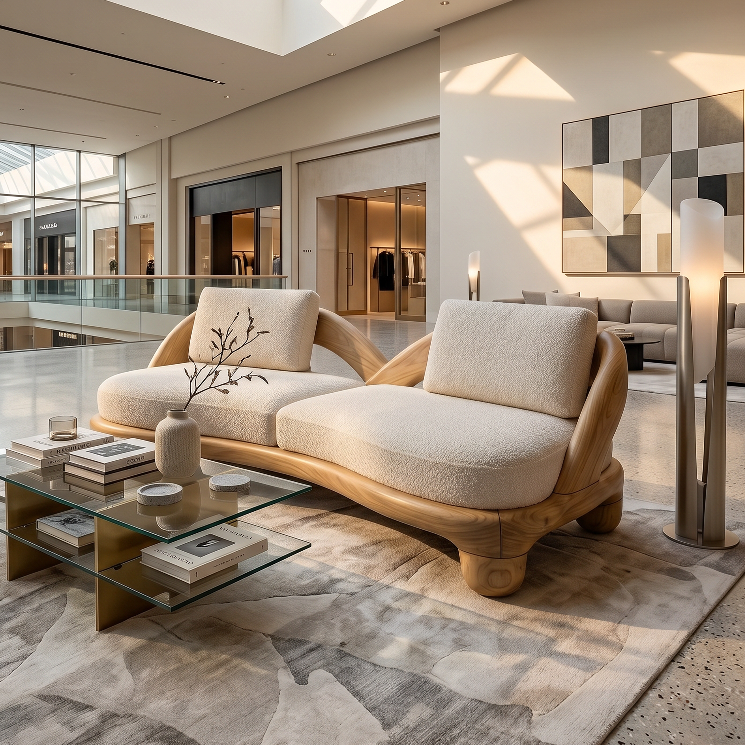 Modern Wooden Accent Sofa For Luxury Commercial Lobby Seating SILDTTRSFA017