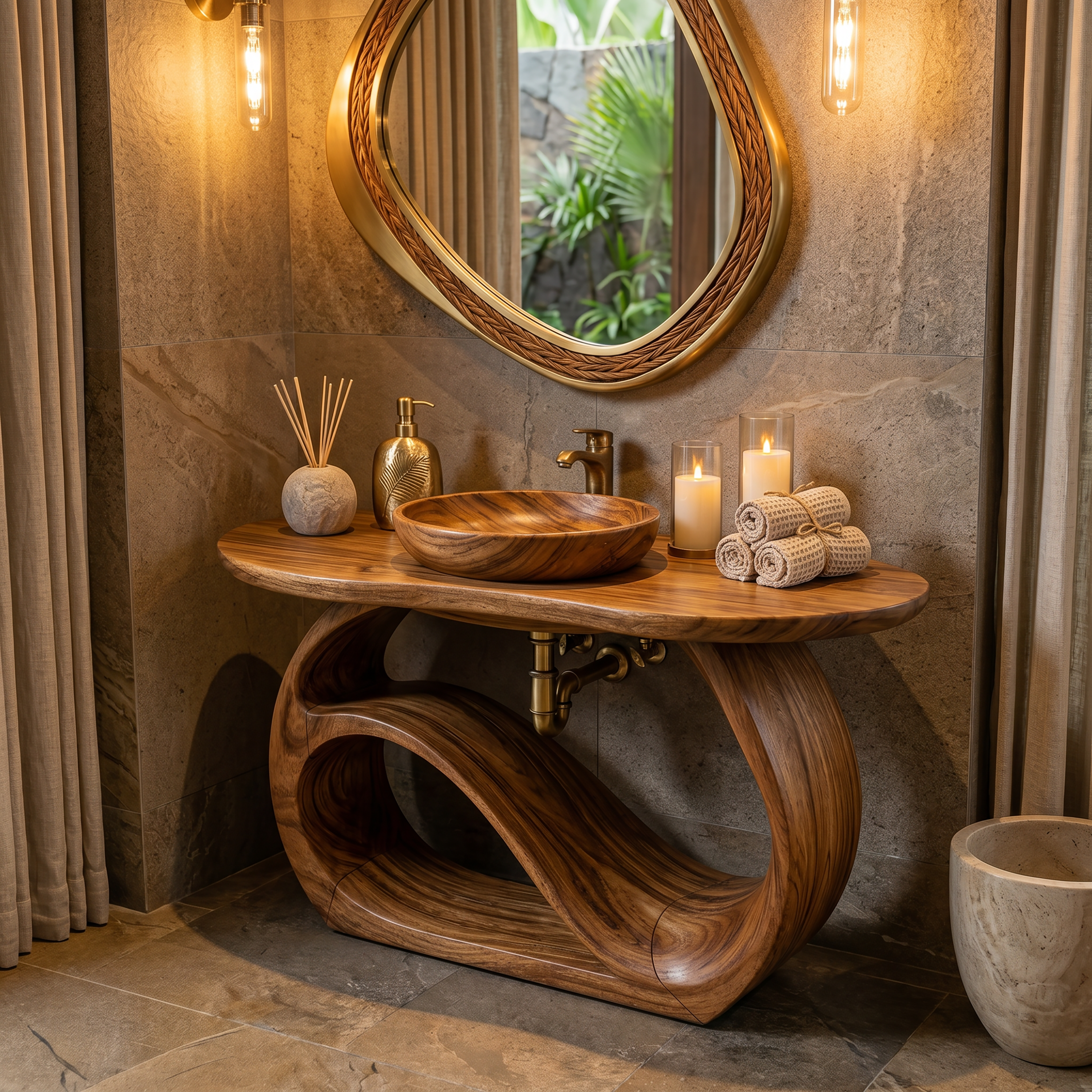 Double Sink Wooden Bathroom Cabinet For Luxury Bathroom SILDTTRBRV156