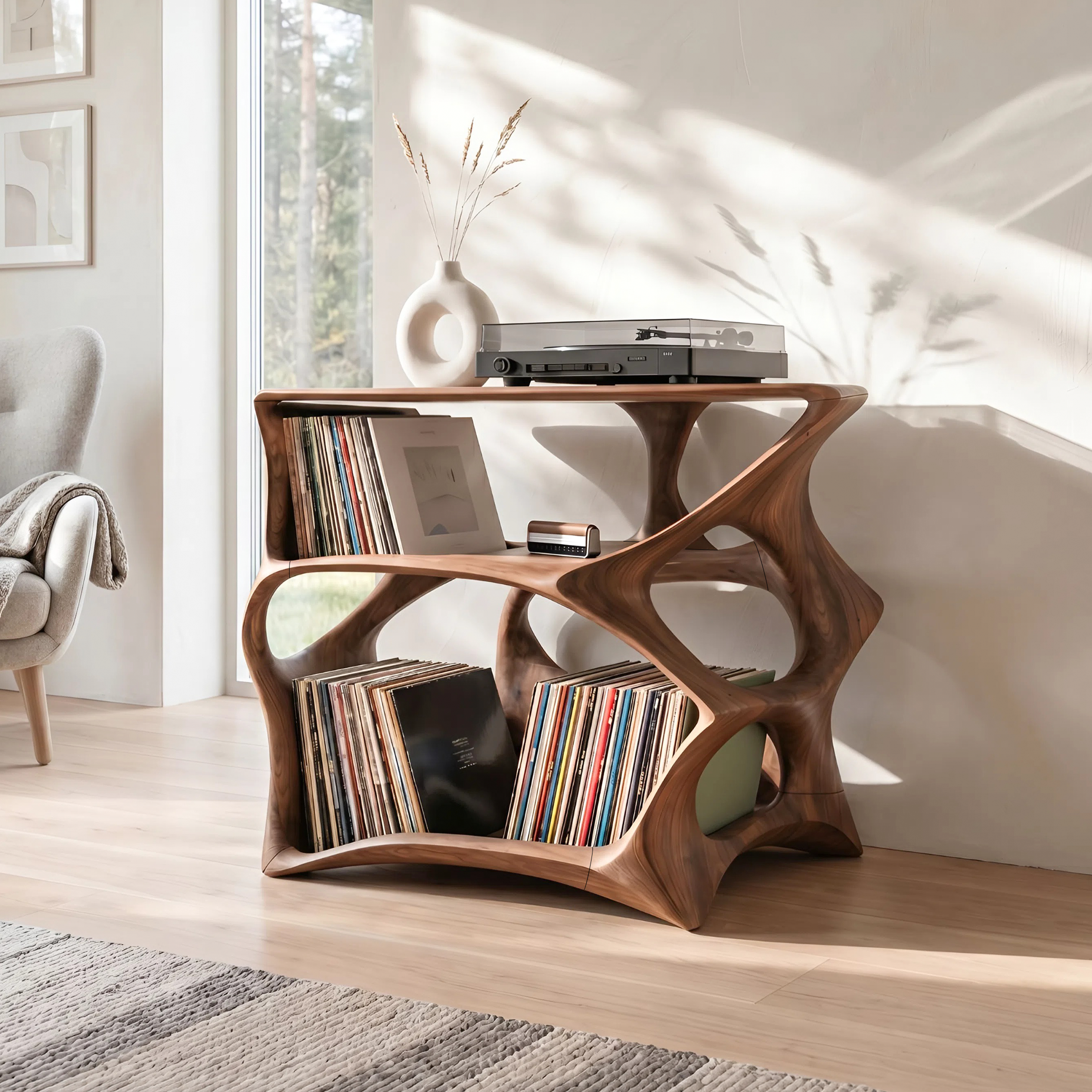 Farmhouse Record Stand Cozy Living Room Furniture SILDTTNRPT001
