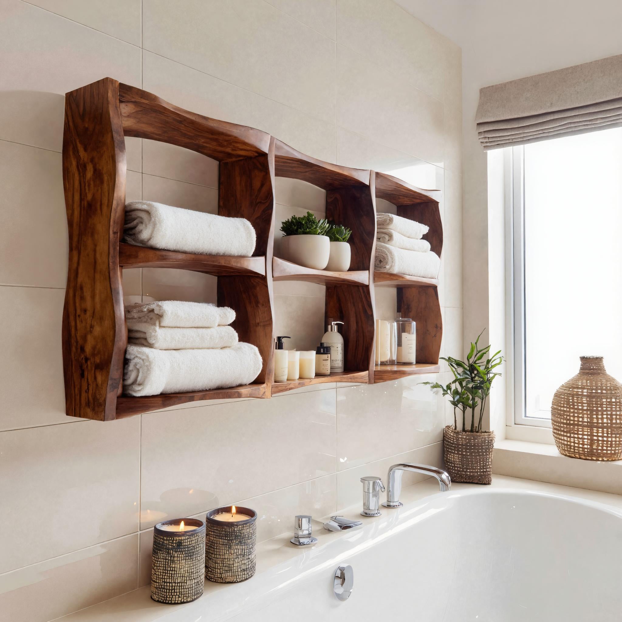 Organic Sculptural Wall Shelf For Modern Bathroom Interior RTTHHNBAS016