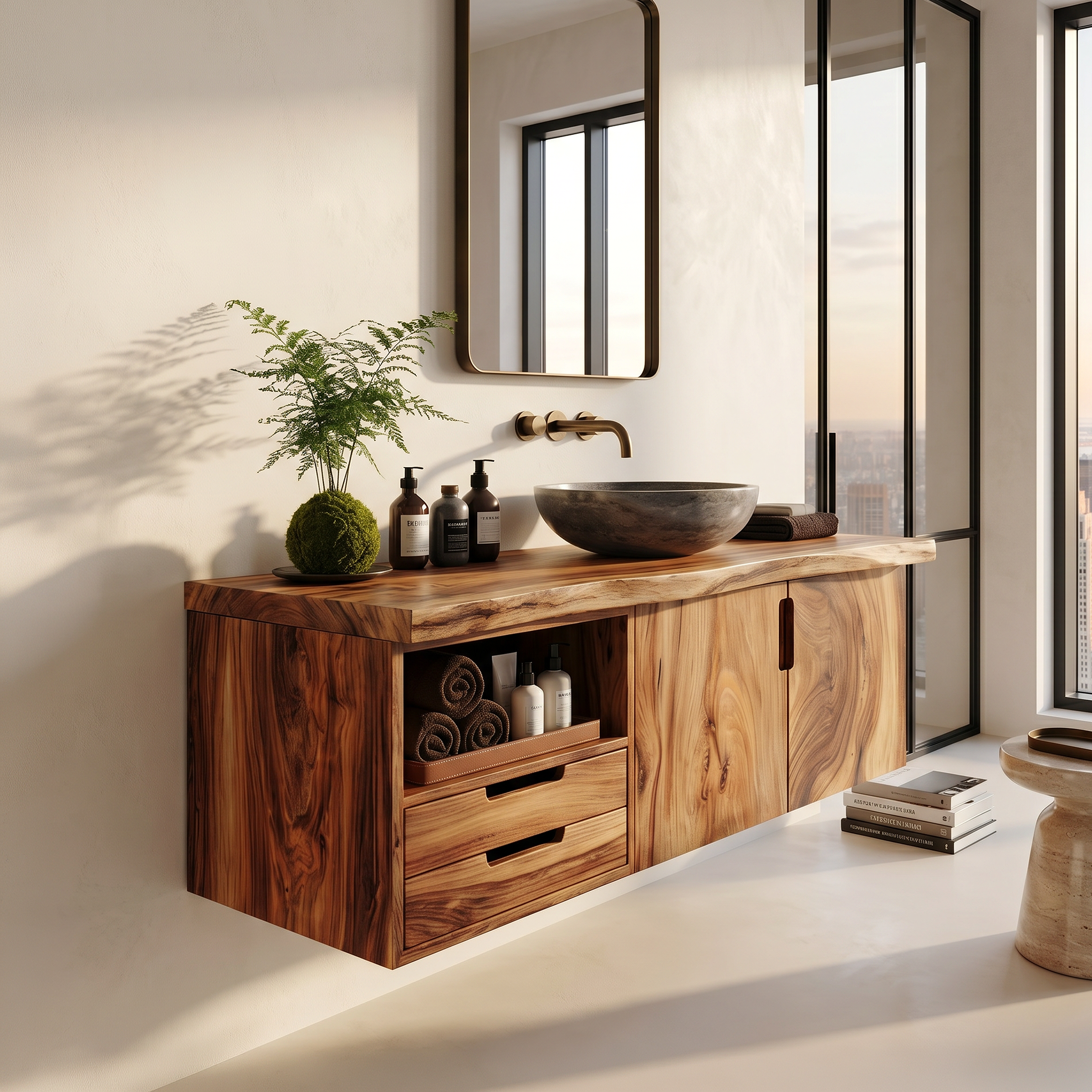Modern Double Sink Vanity Lake House Bathroom SILDTTRBRV196