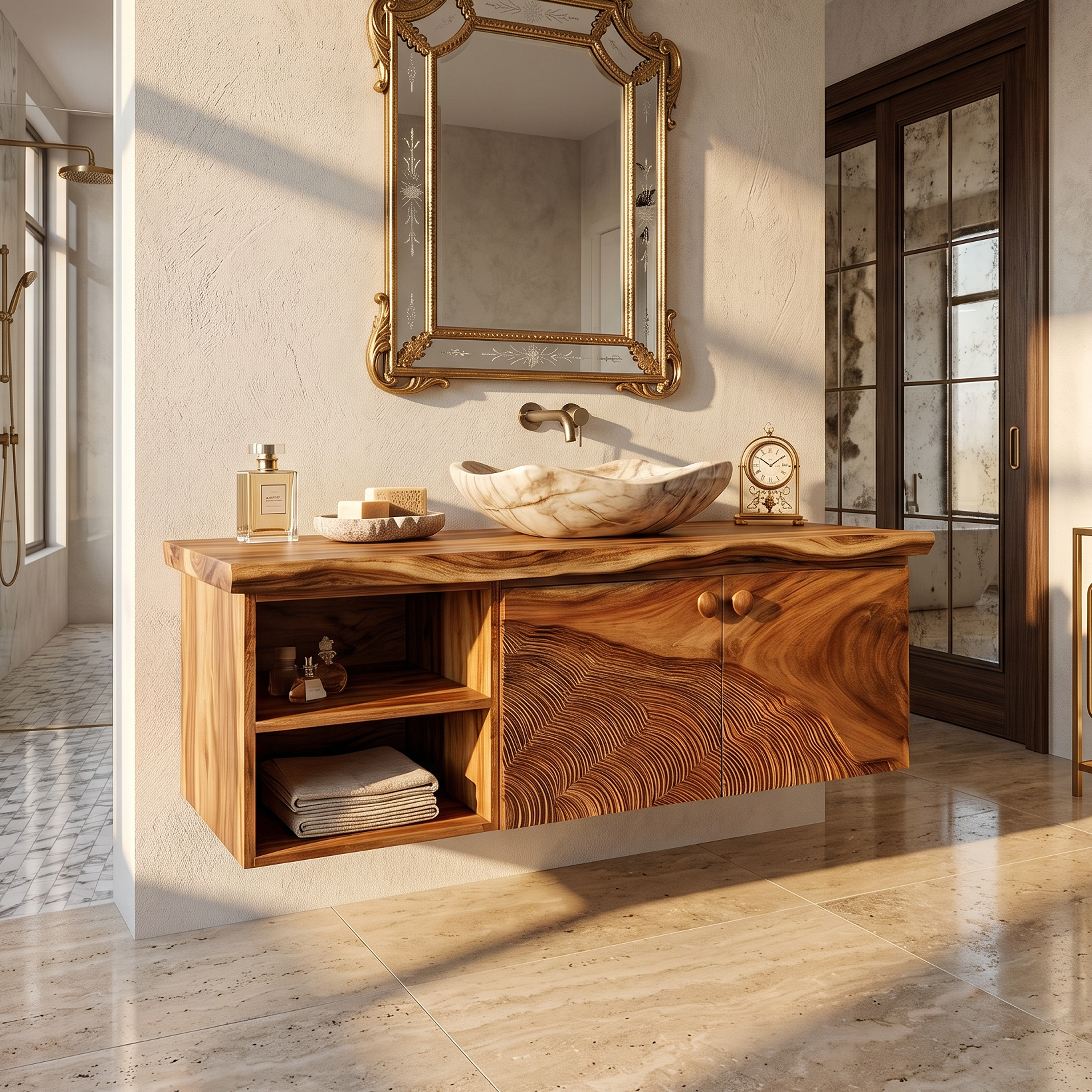 Rustic Wood Vanity Luxury Ensuite Bathroom SILDTTRBRV191