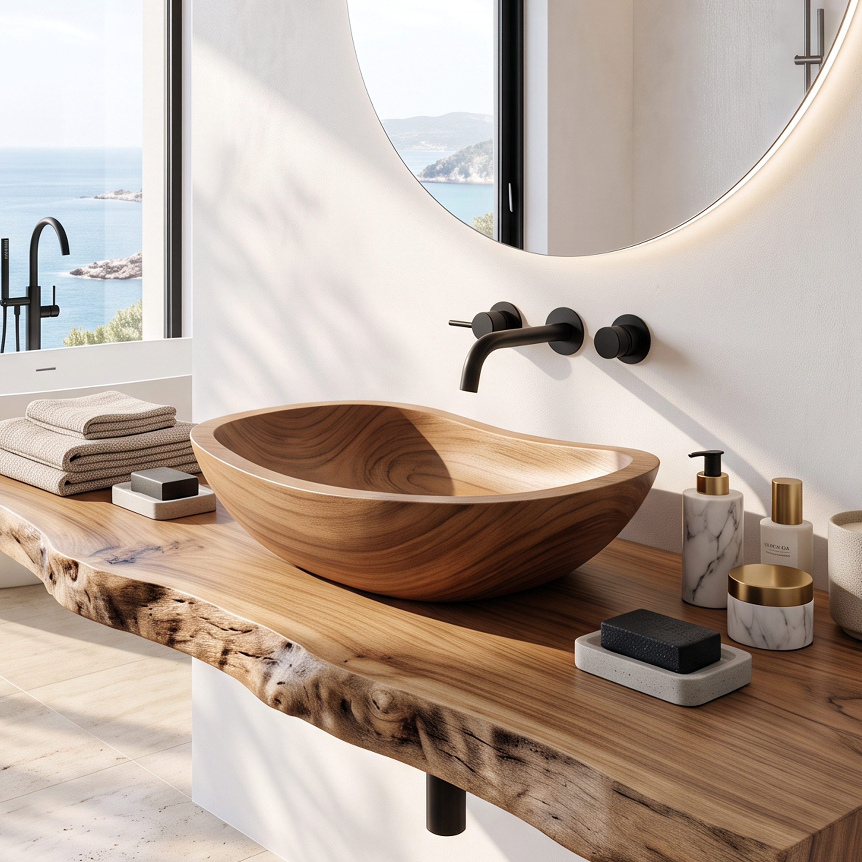 Mid Century Solid Wood Sink For Luxury Bathroom Upgrade SILDTTRVS001