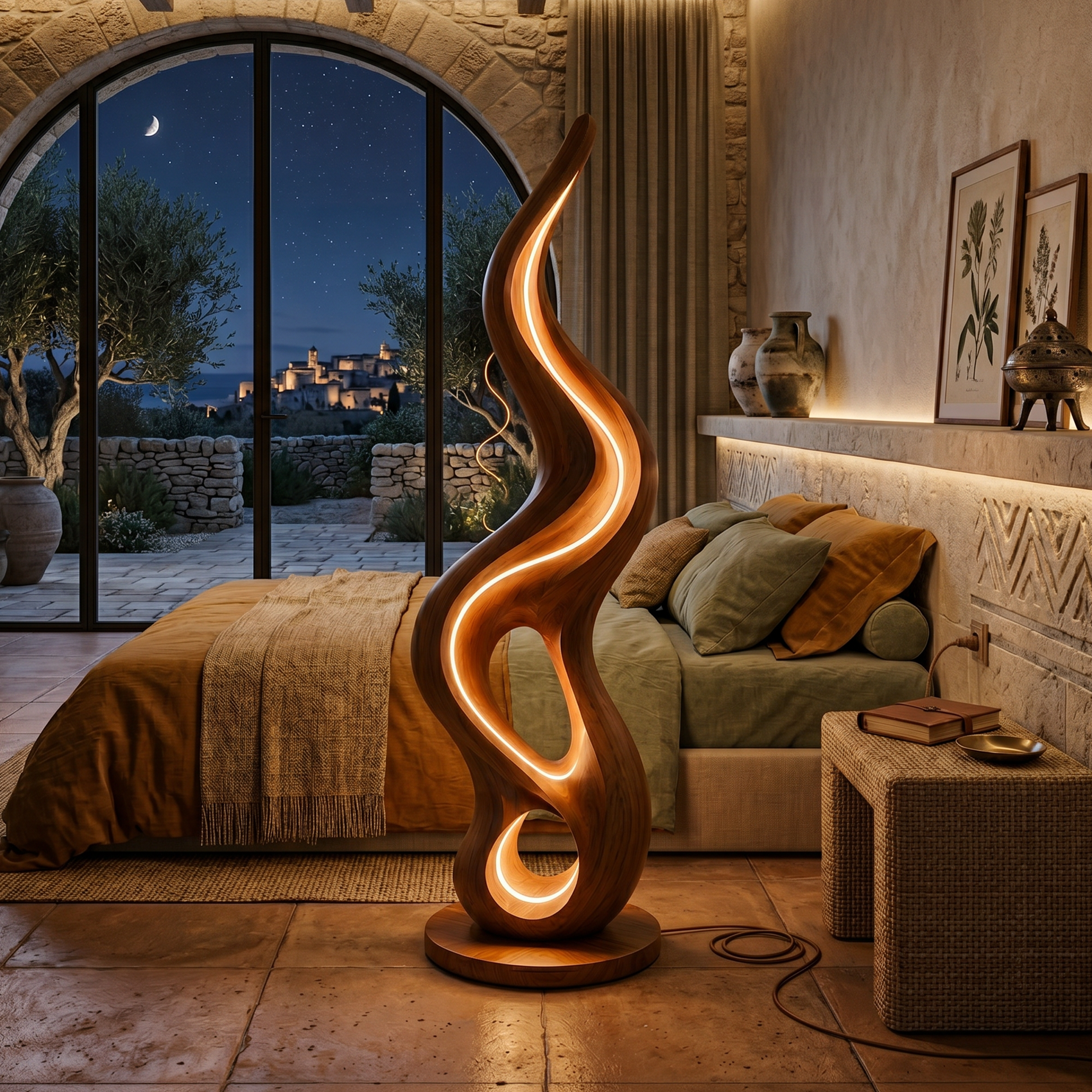 Organic Liquid Lamp With Shelf For Bedroom SILDTTNLAM029