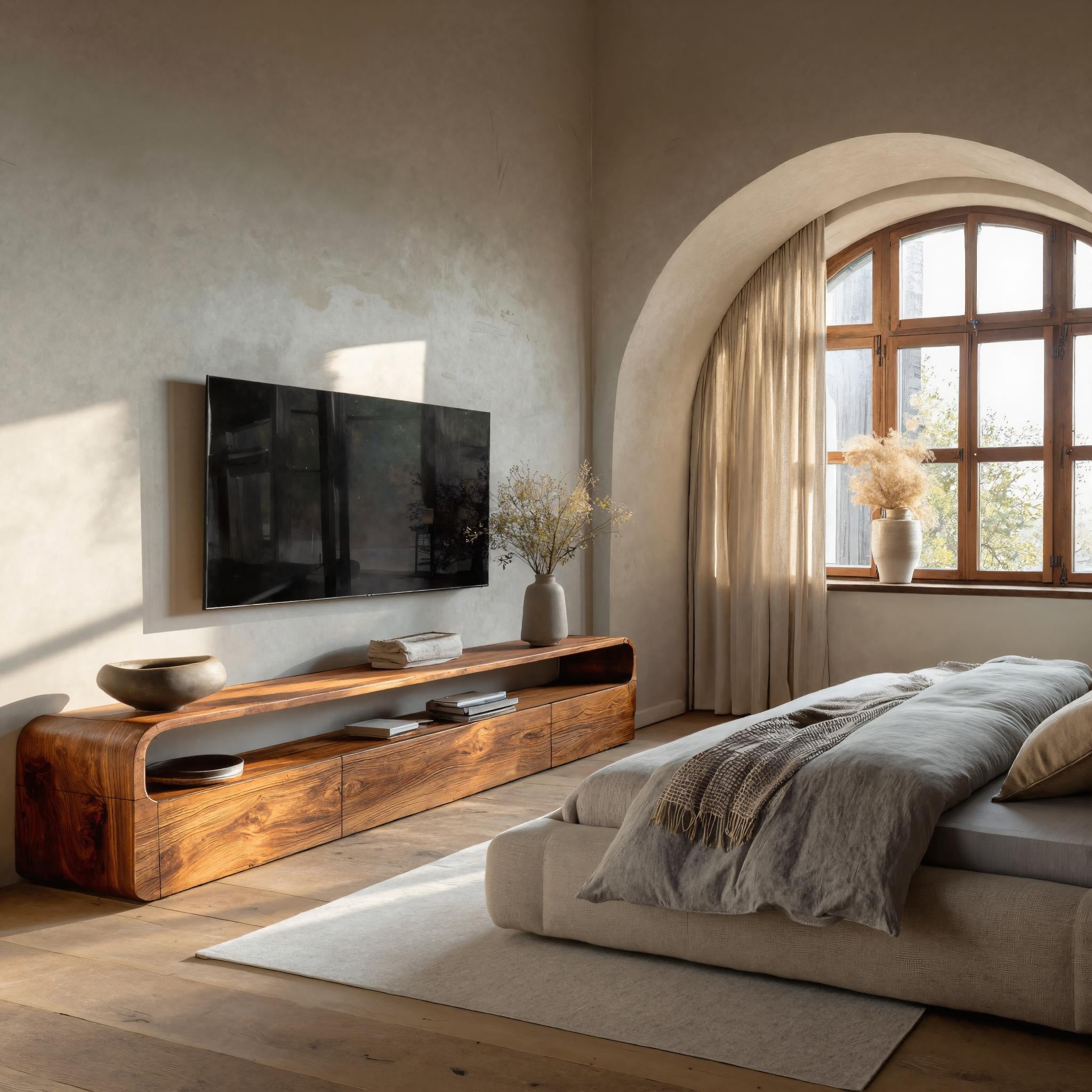 Modern Organic TV Console For Living Room RTTHHNTVC071