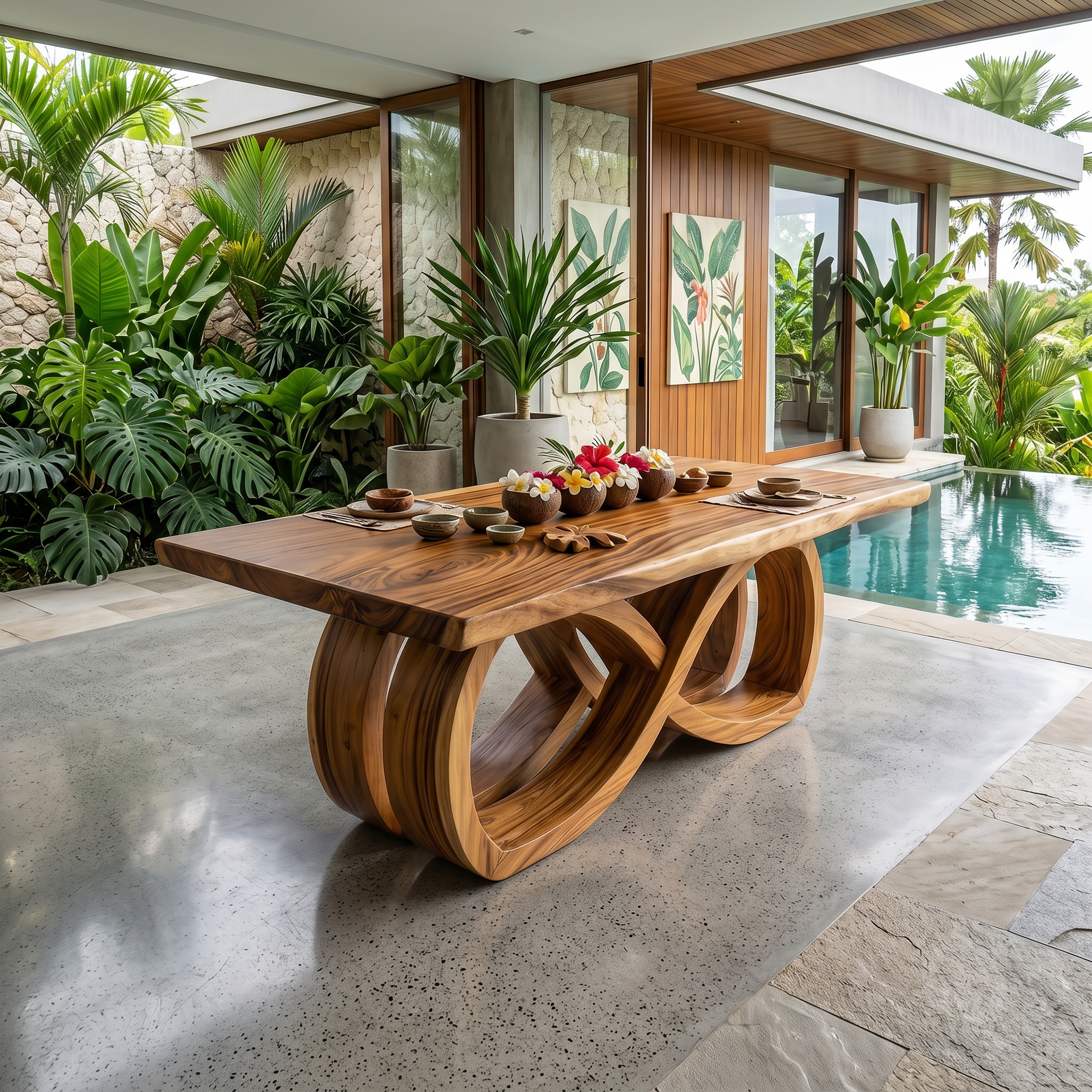Resort Entertaining Table For Tropical Villa Patio SILDTTRDN059