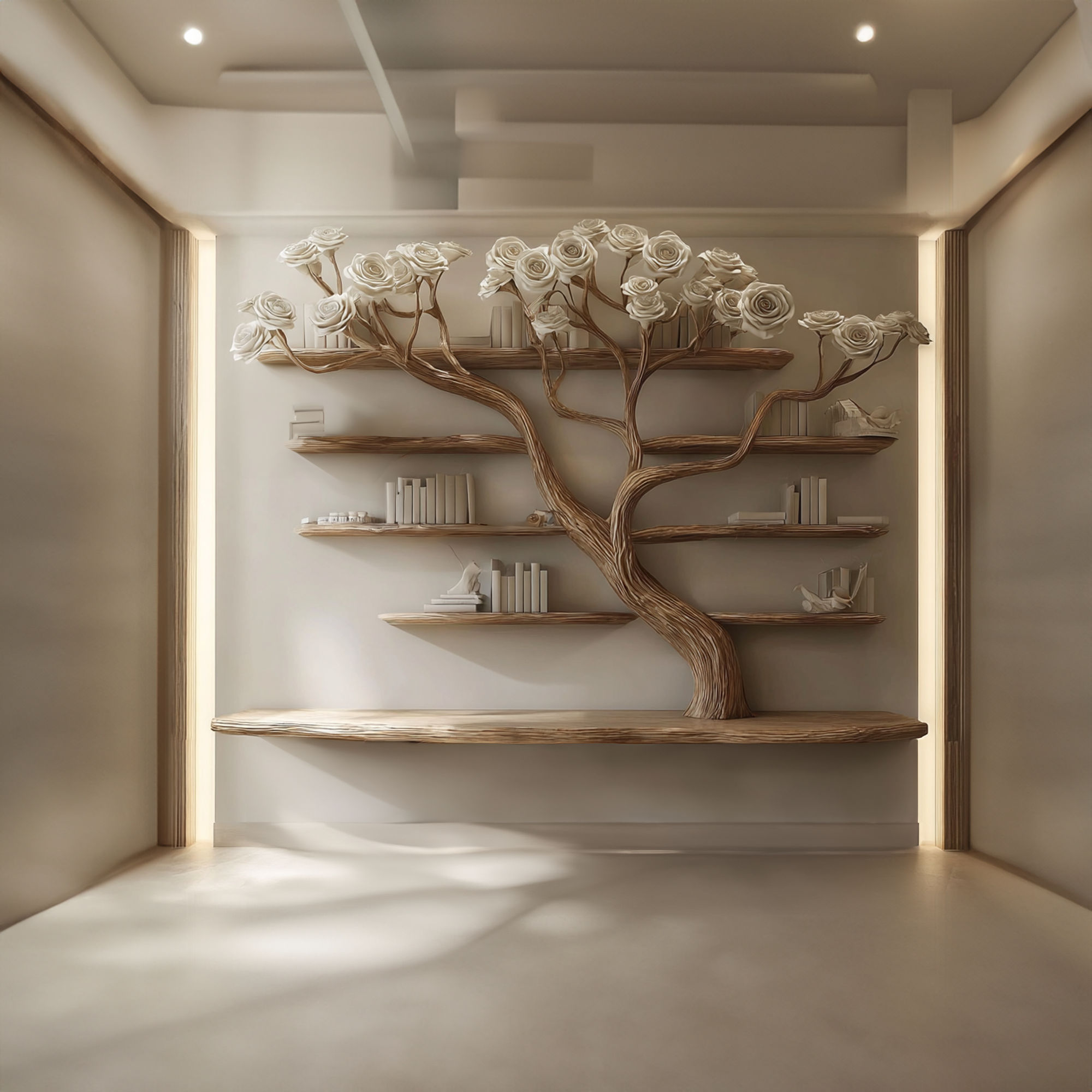 Rustic Tree Wall Bookcase Bedroom Decor SINLKITB238