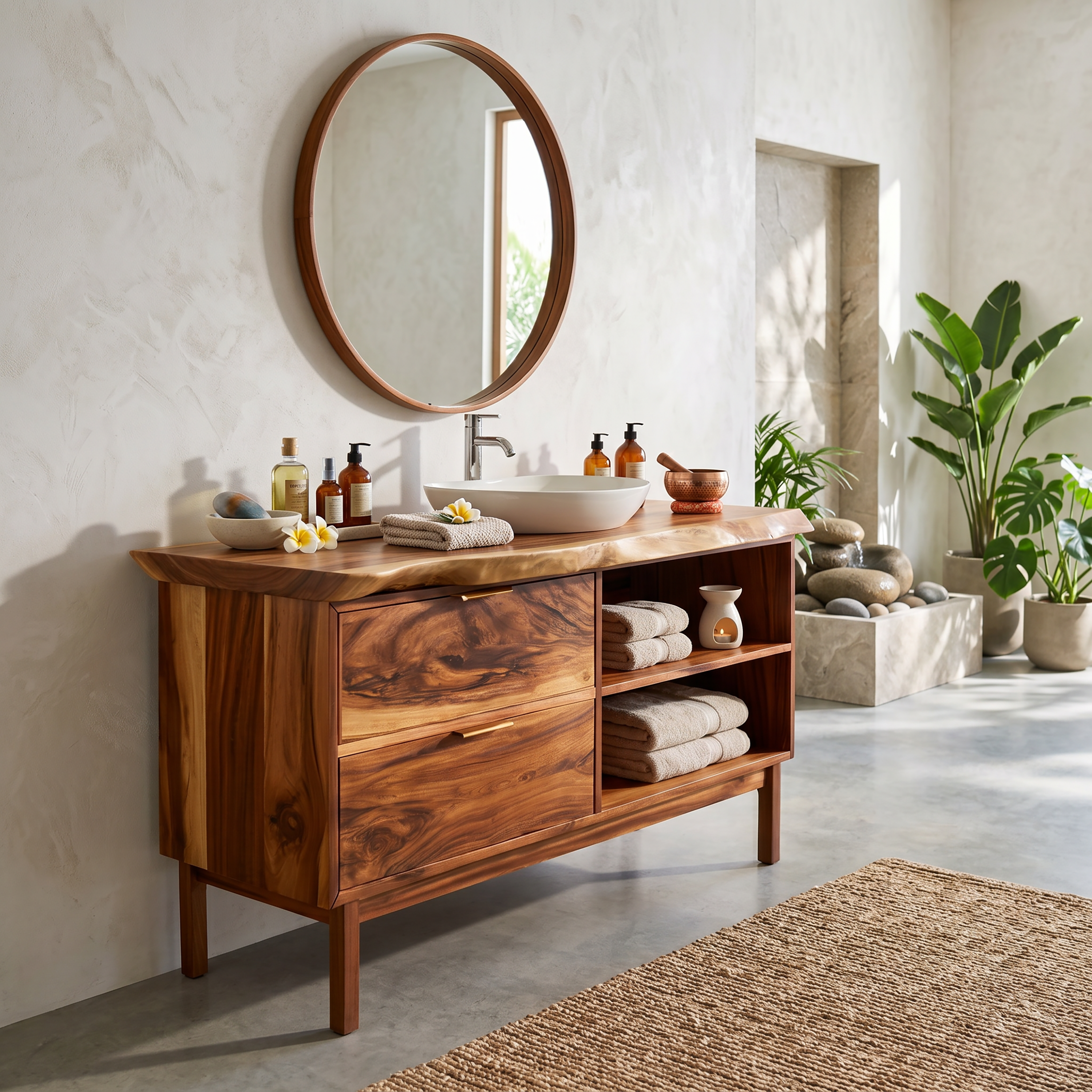 Handmade Wood Sink Cabinet For Powder Room SILDTTRBRV166