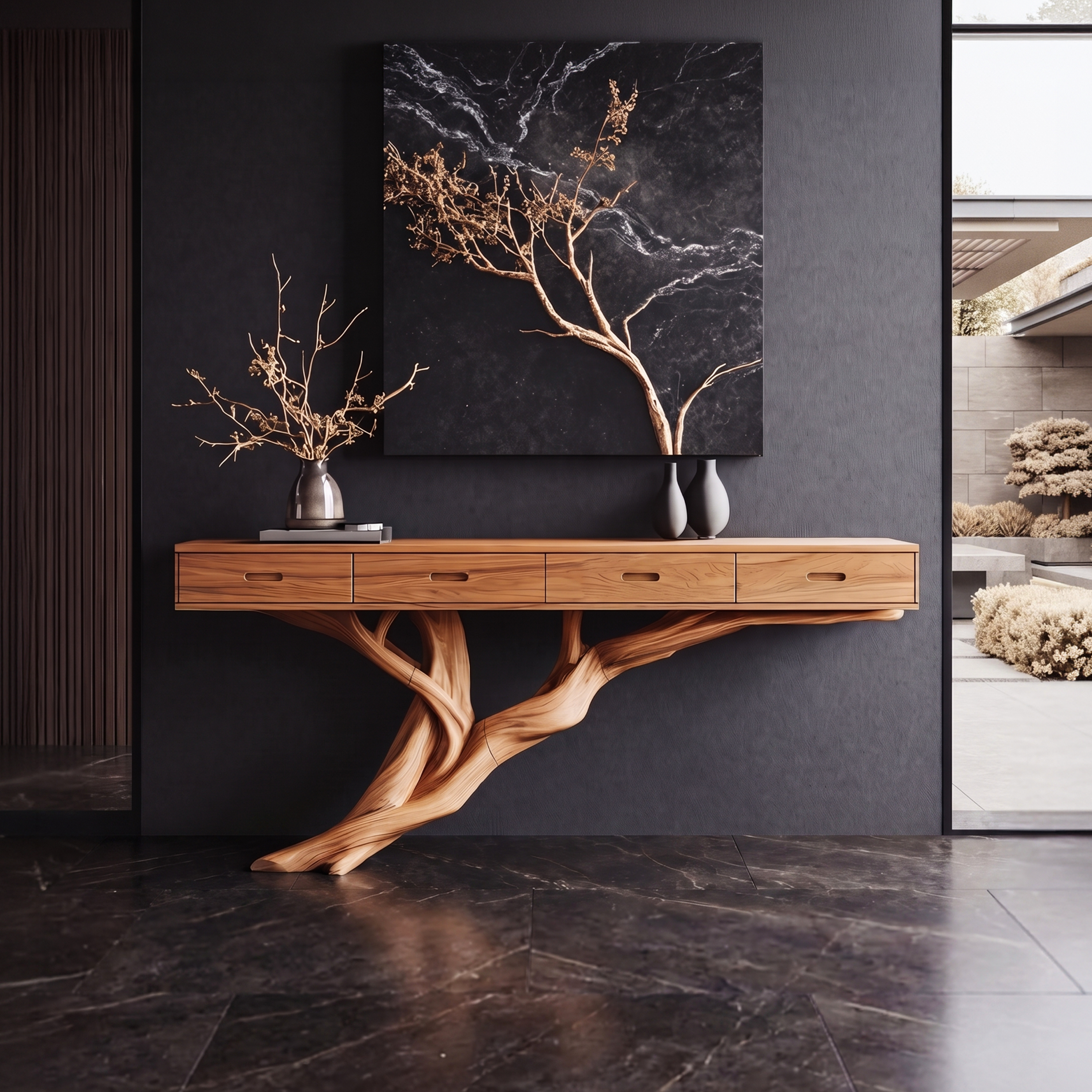 Mid Century Wooden Console Table For Living Room Contemporary Accent SILDTTNCS026