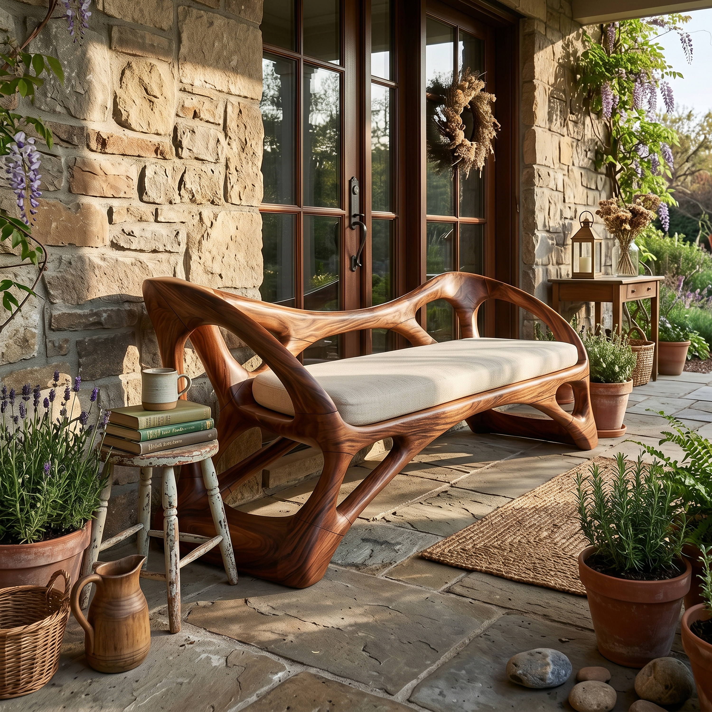 Handcrafted Wooden Bench Boutique Hotel SILDTTRBEN074