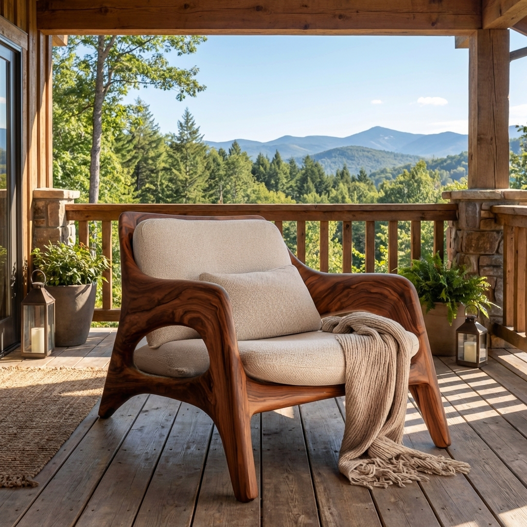 Organic Natural Wood Chair For Home Balcony RTTHTTACC016