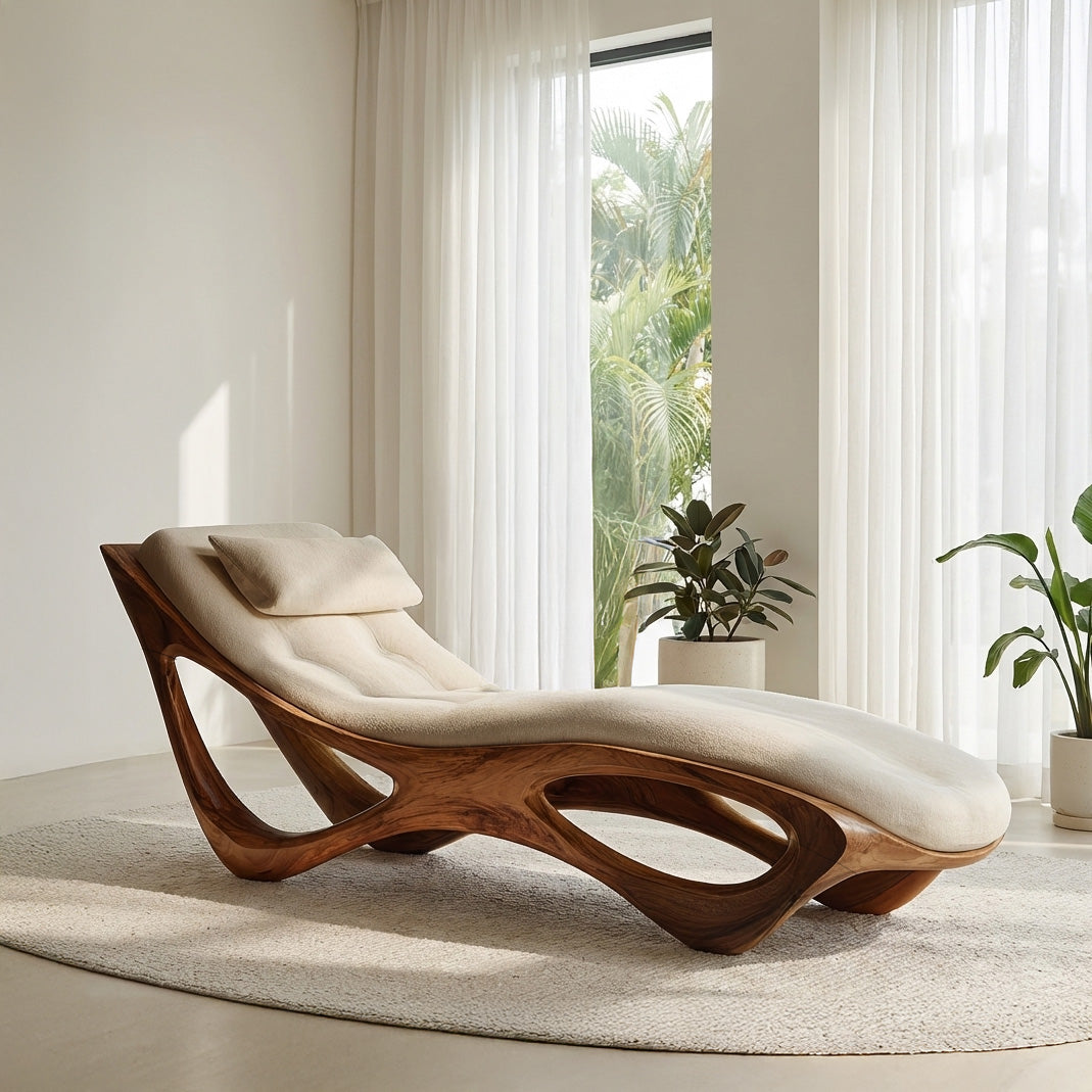 Artistic Natural Wood Lounge Chair For Relaxing Space RTTHHNSFA034