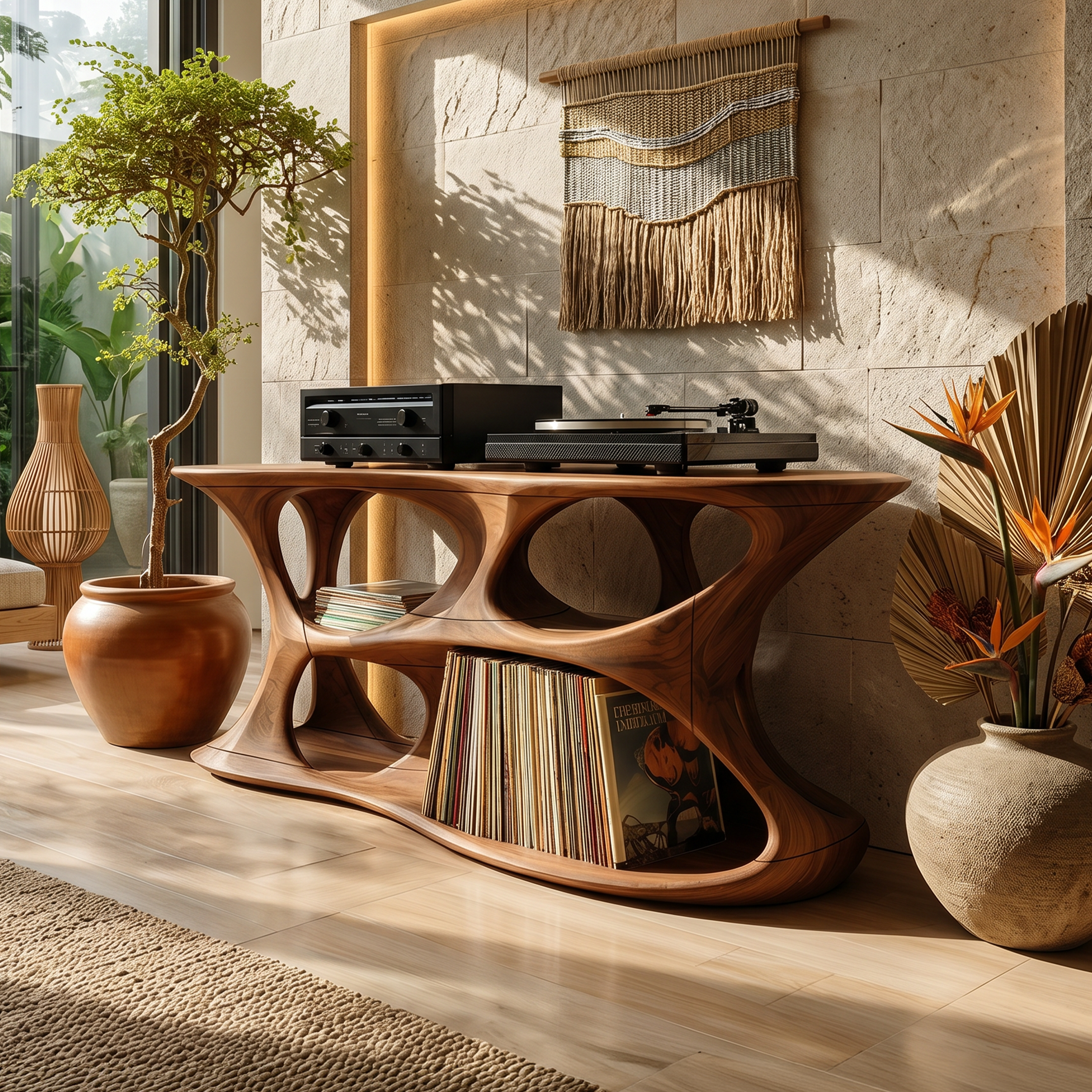 Minimalist Vinyl Storage Stand For Studio Living Space SILDTTNRPT027