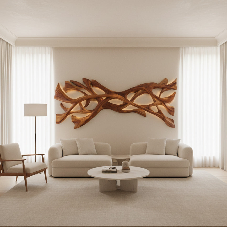 Organic Wood Wall Art For Contemporary Home Accent RTTHHNWA185