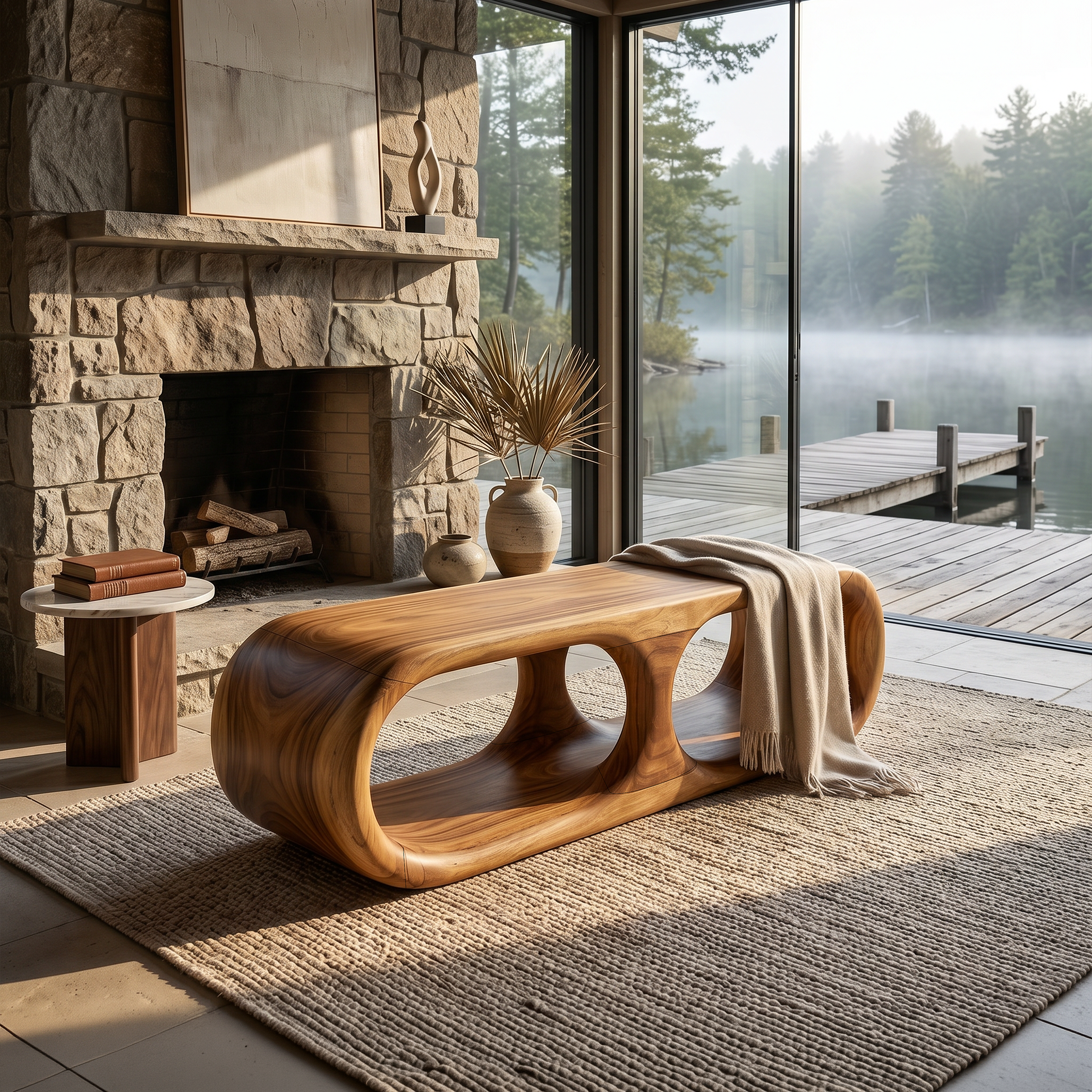 Japandi Wooden Bench Serene Entryway SILDTTRBEN058