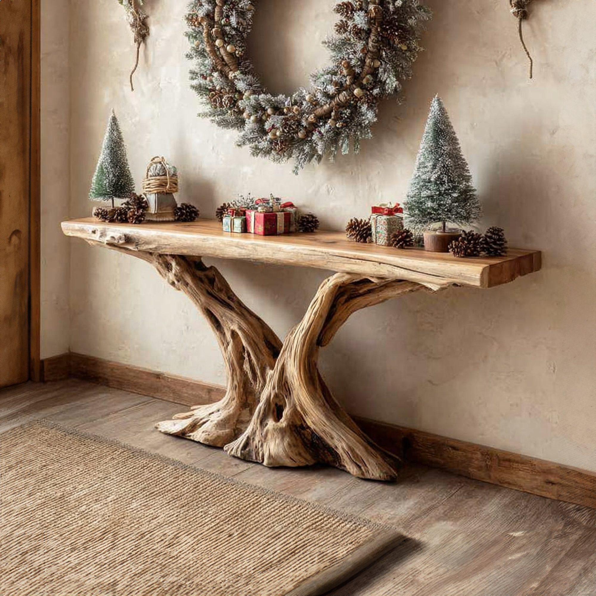 Rustic Console Table Living Room Holiday Accent SINLKICS256