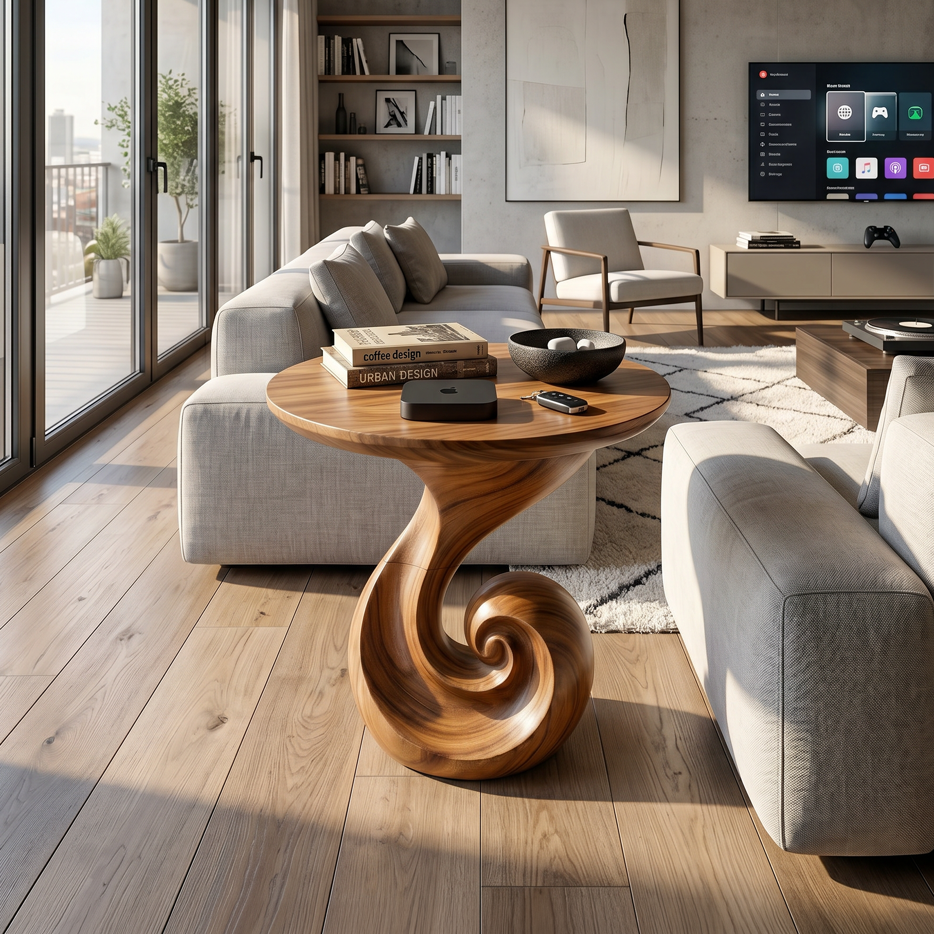 Scandinavian Spiral Side Table Modern Family Room SILDTTRSTA041
