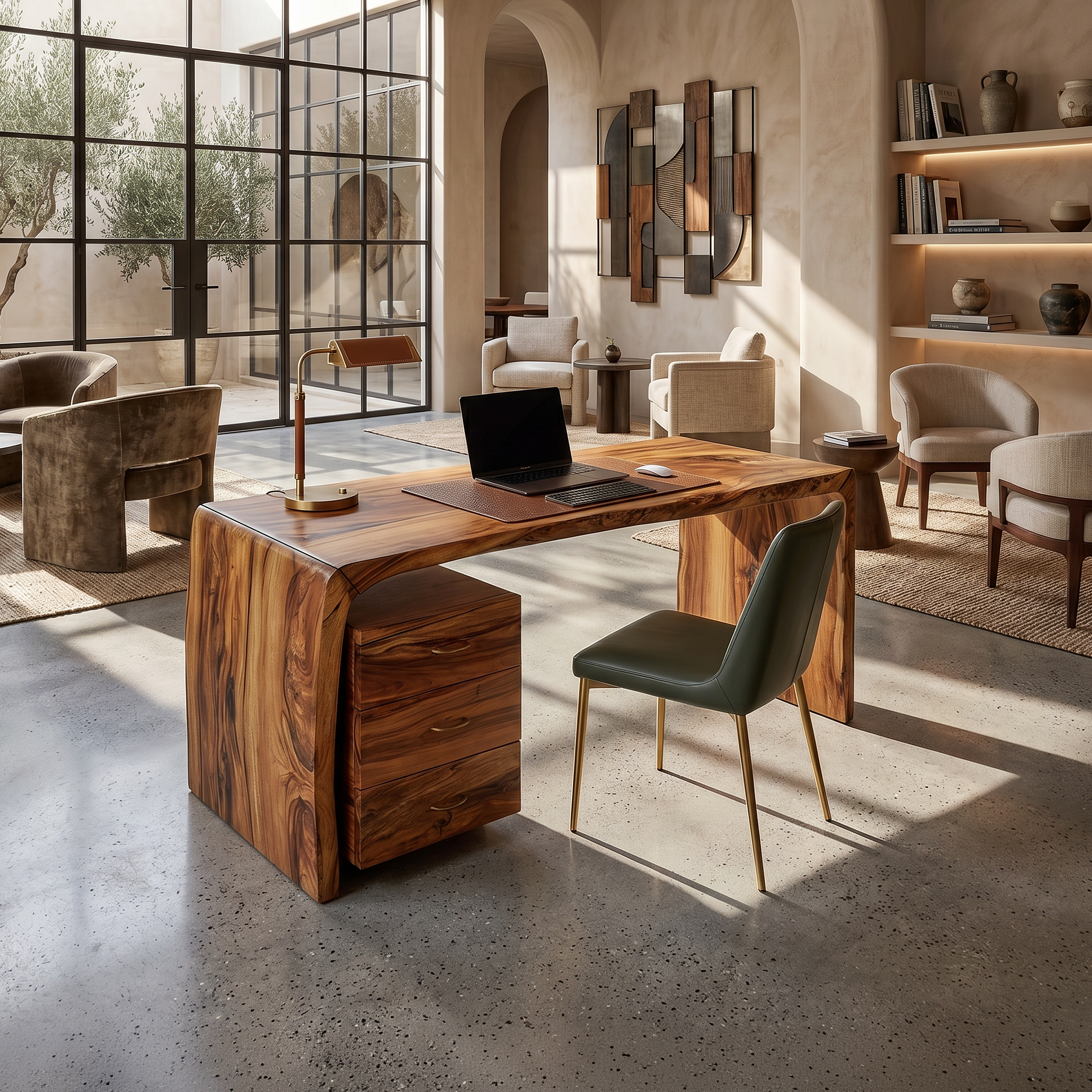 Luxury Executive Desk With Drawer Pedestal For Open Office SILDTTRDE012