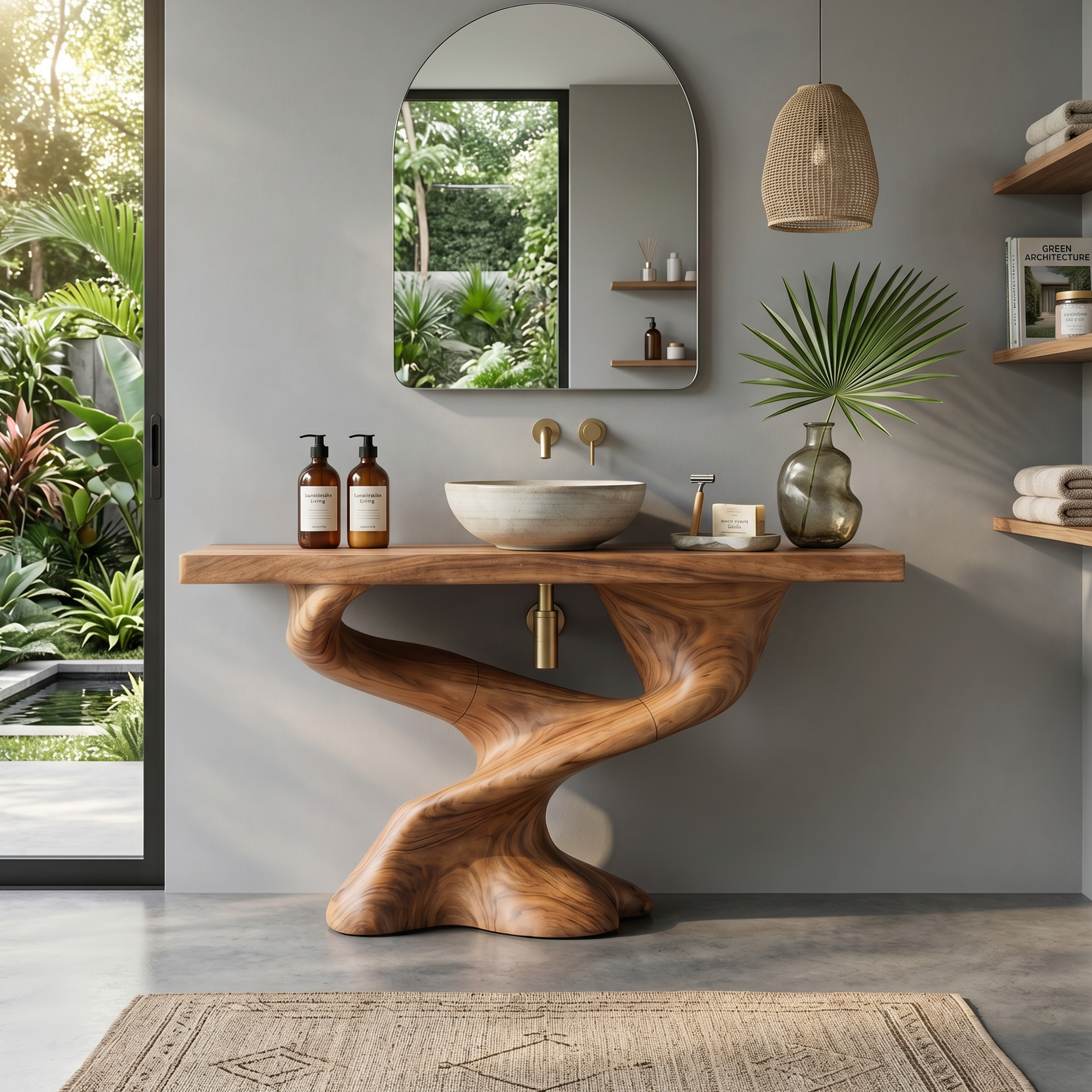 Handcrafted Solid Vanity For Unique Bathroom Design SILDTTNBRV011
