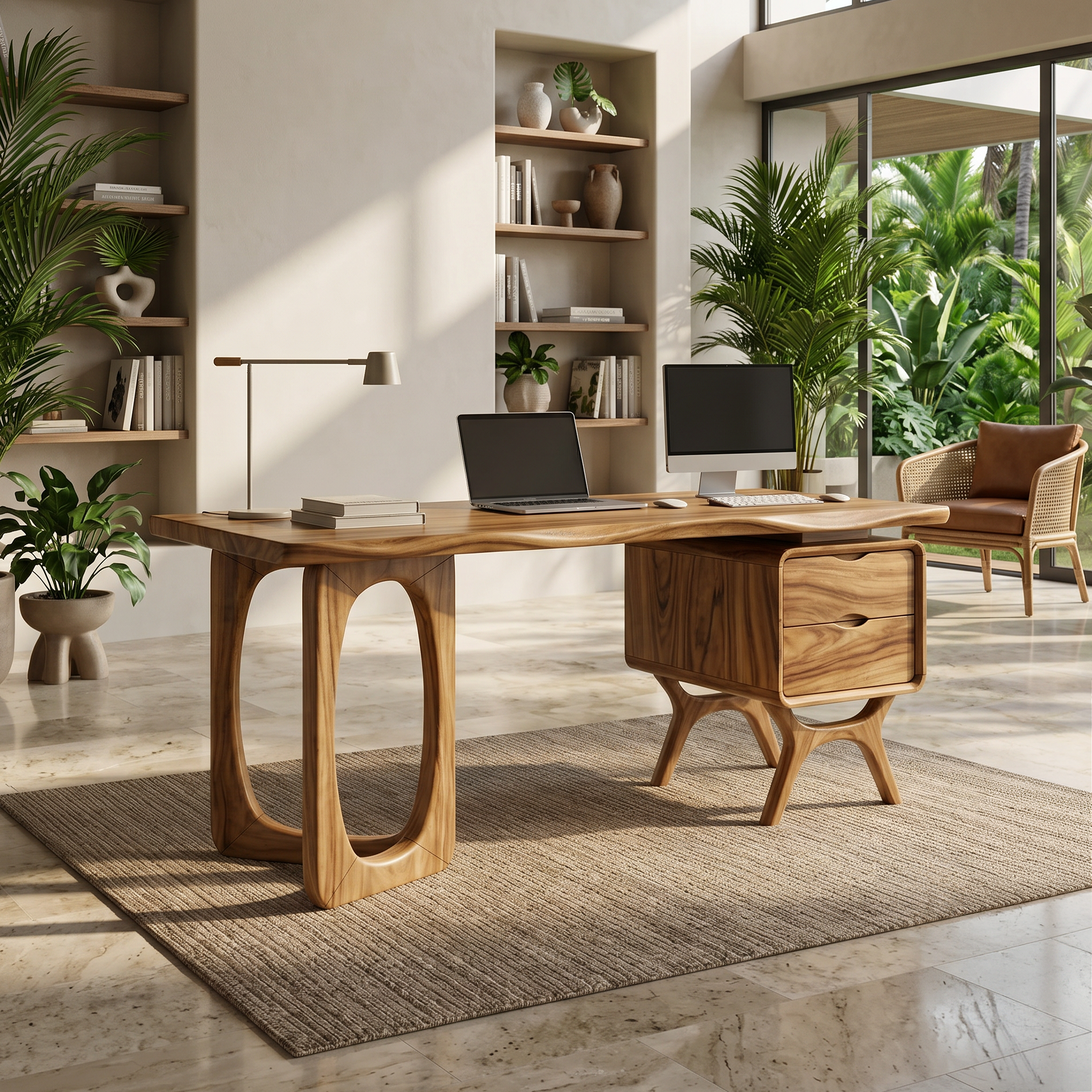 Organic Live Edge Executive Desk Modern Office SILDTTRDE022