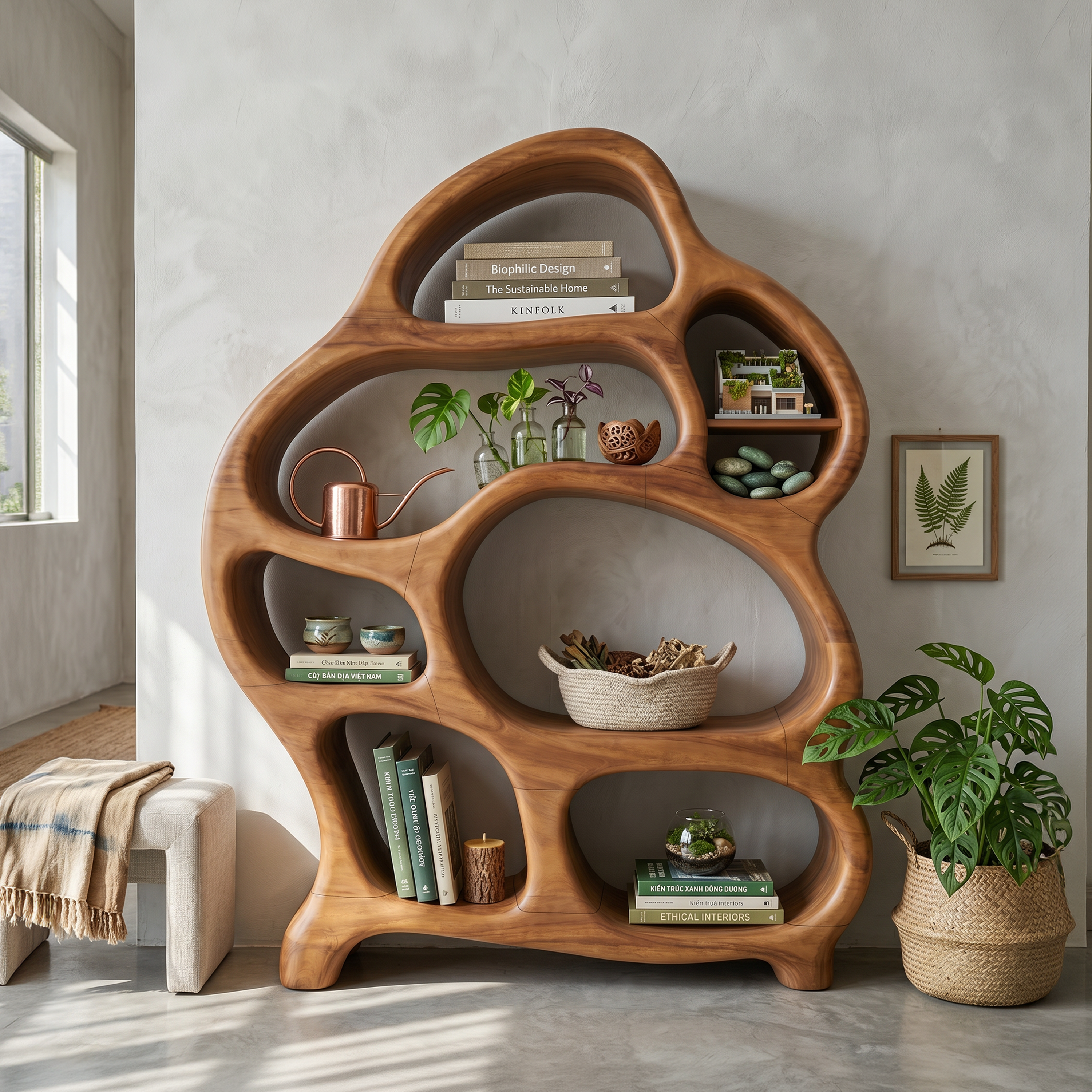 Mid Century Open Bookshelf For Living Space SILDTTNBS039
