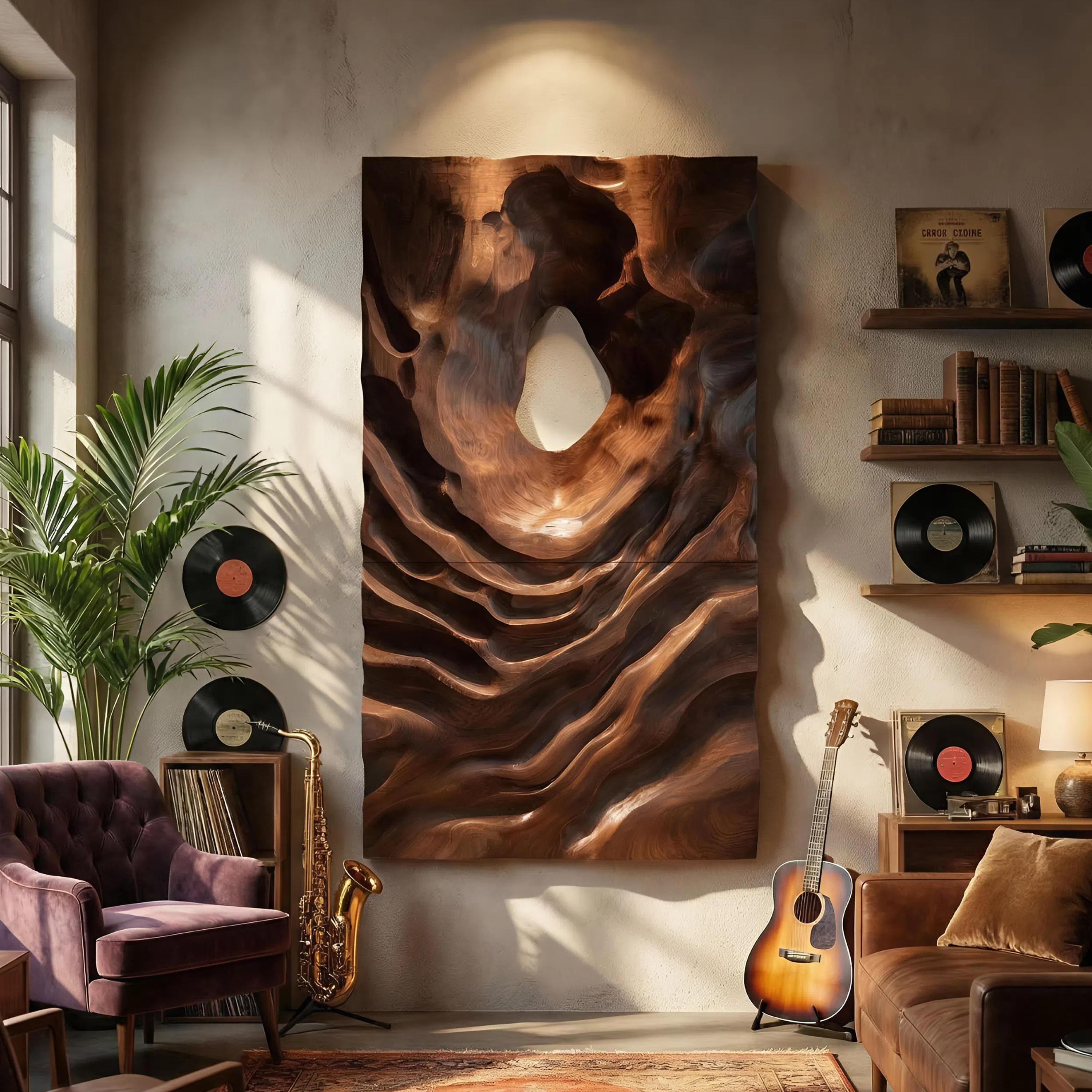 Scandinavian Embossed Wall Panel Decor For Living Room SILDTTNWA070