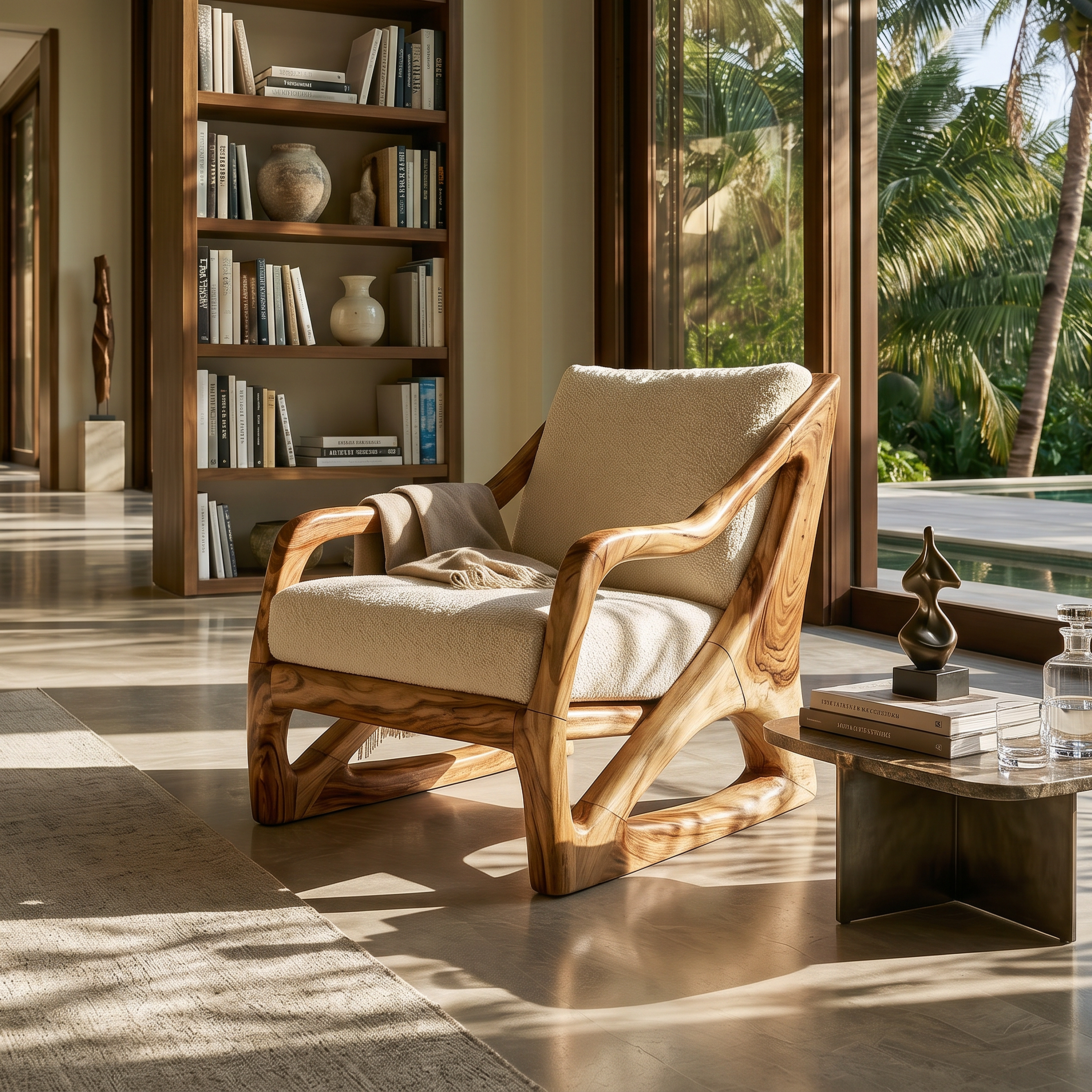 Modern Organic Wooden Armchair Luxury Living Space SILDTTRCHR020