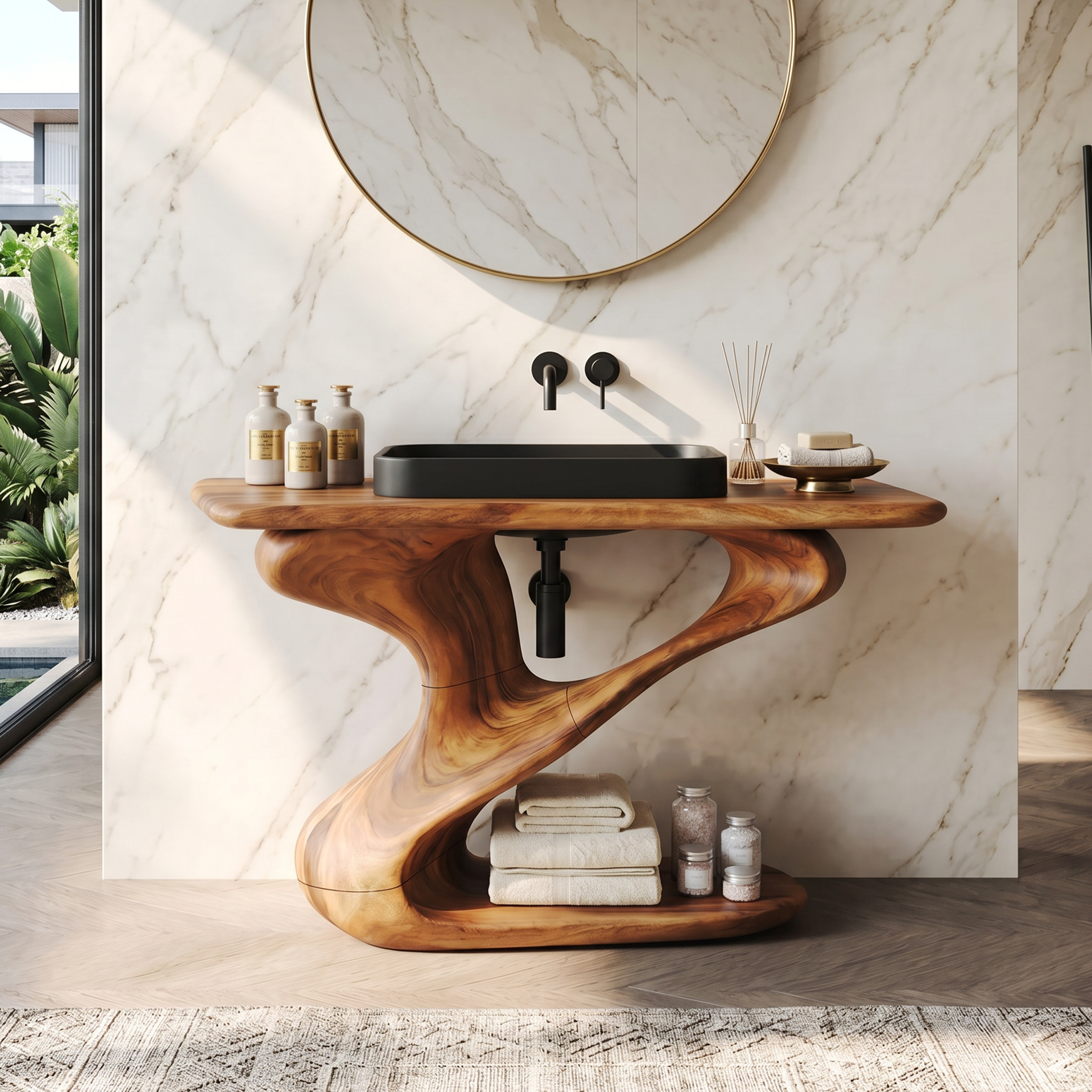 Rustic Live Edge Vanity For Natural Bathroom Design SILDTTNBRV005