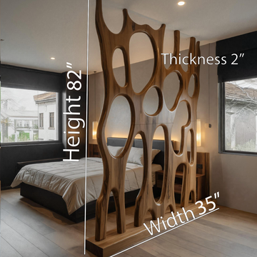 Modern Sculptural Wooden Room Divider For Bedroom Or Living Room SITHHNDVR002