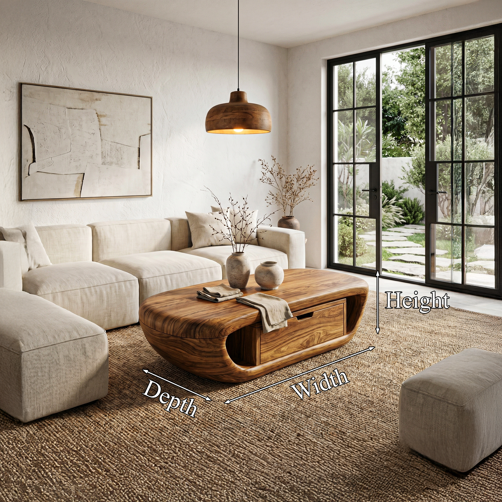 Modern Coffee Table With Built In Storage Shelf For Living Room SINLHACF369