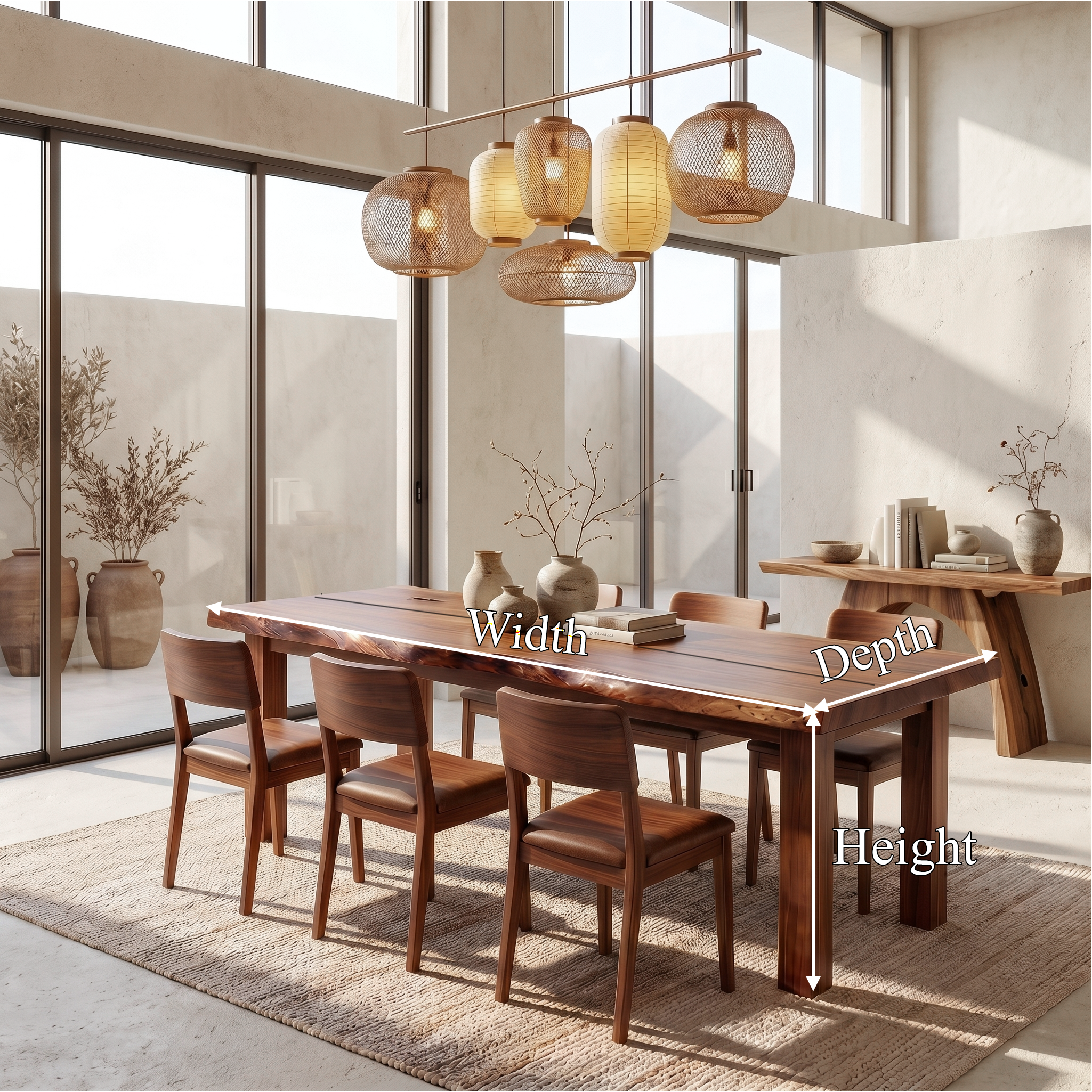 Mid Century Dining Table With Double Pedestal Base For Dining Room SINLSADT191