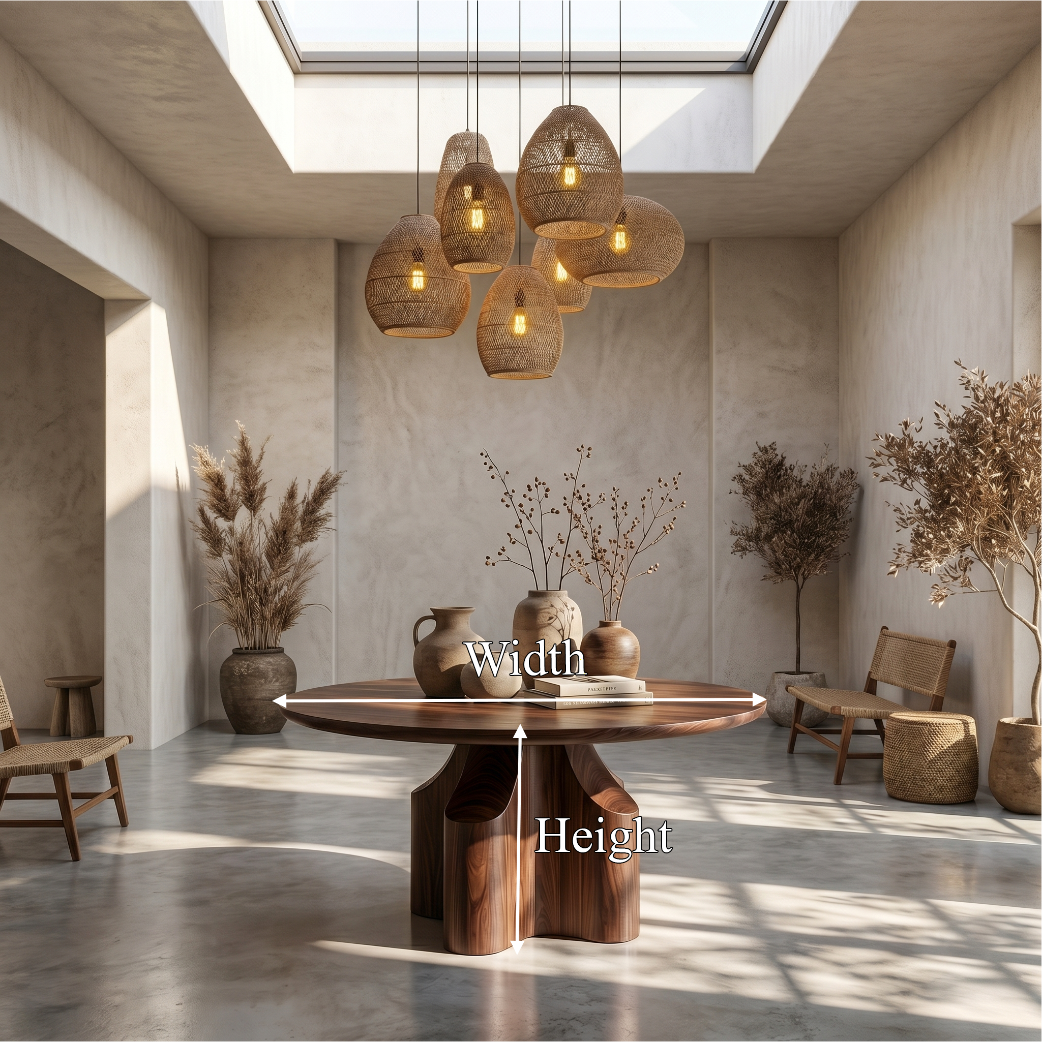 Contemporary Foyer Table With Sculptural Solid Wood Pedestal Base For Entryway And Hallway SINLSAFT037